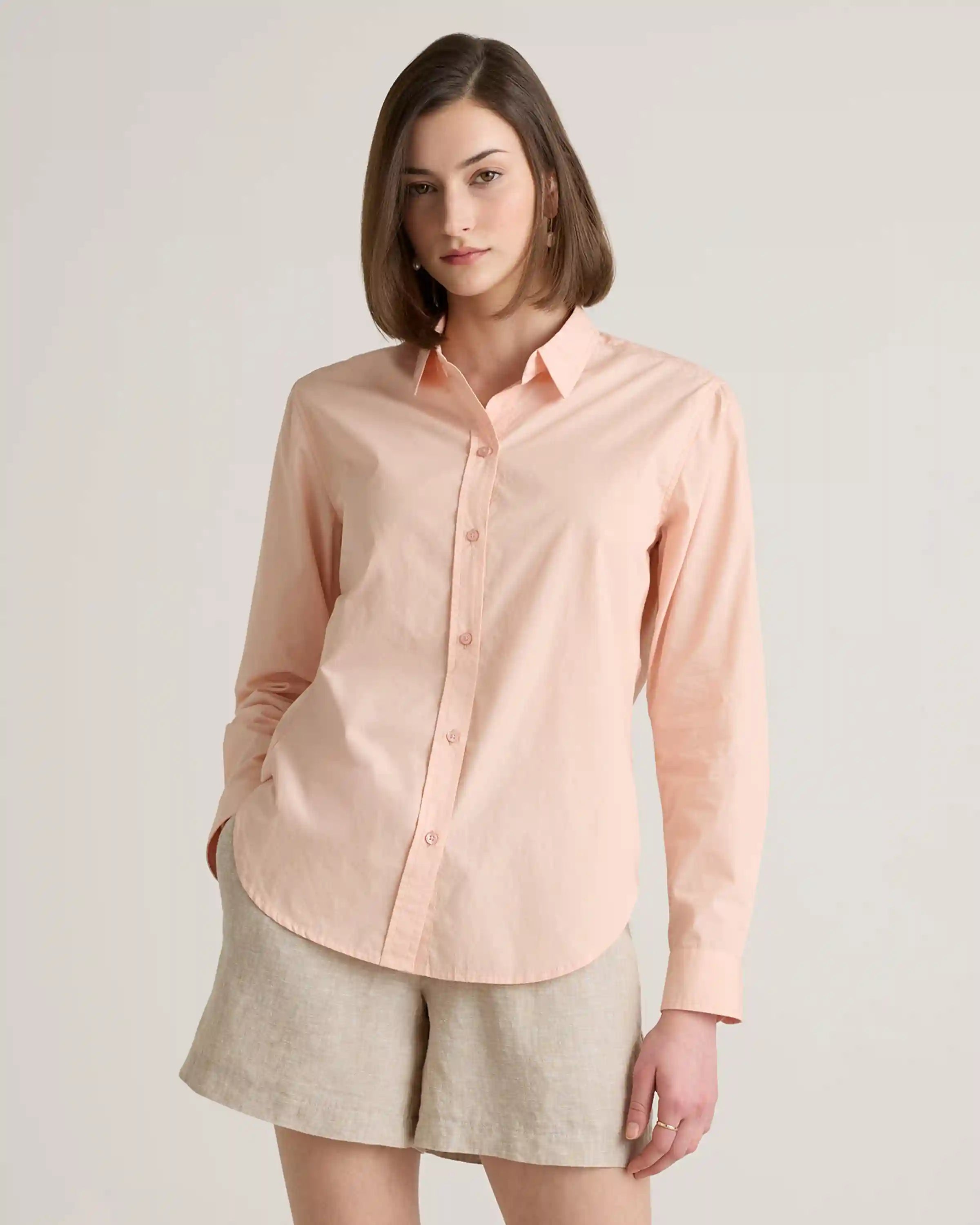 100% Organic Cotton Poplin Long Sleeve Shirt