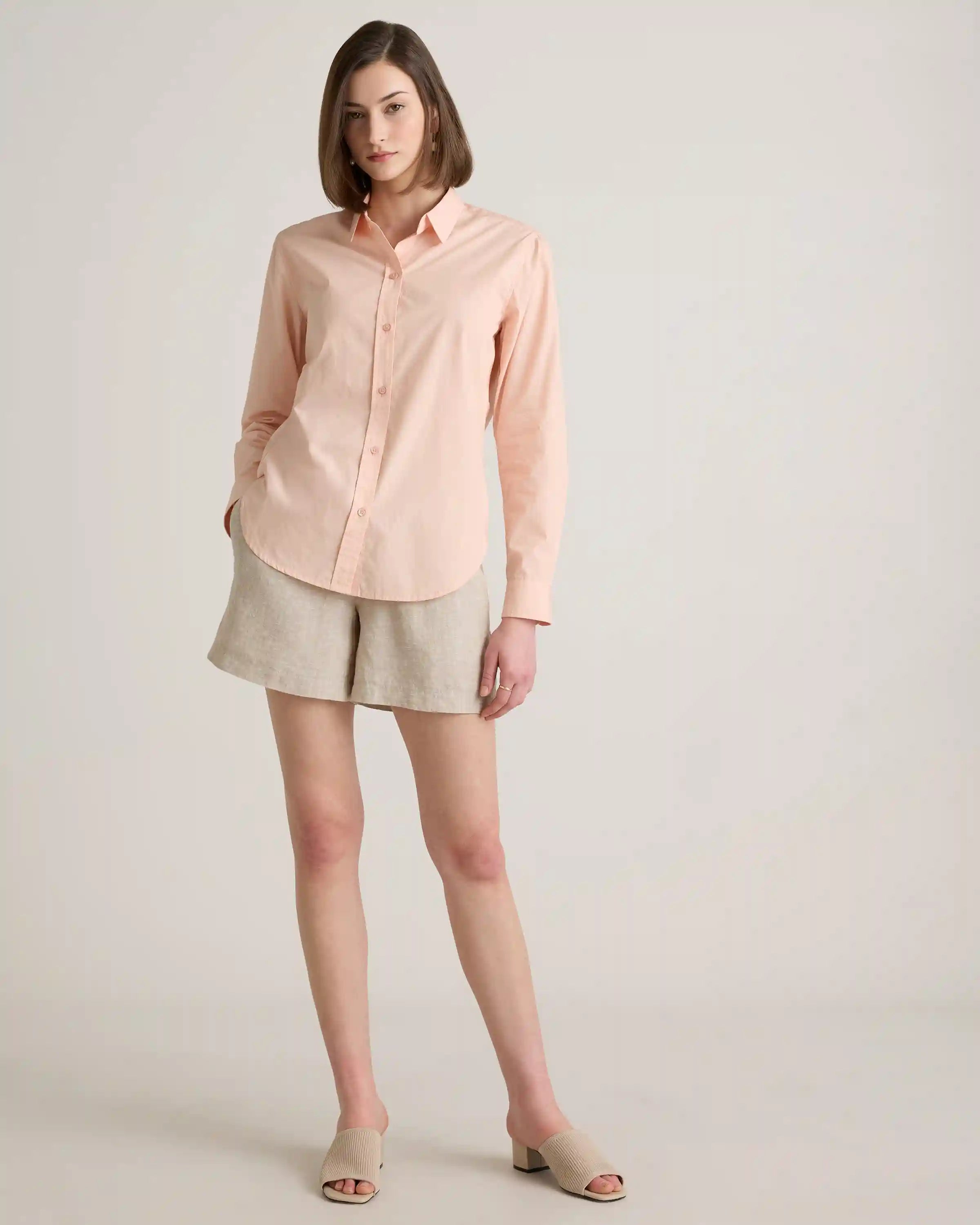 100% Organic Cotton Poplin Long Sleeve Shirt