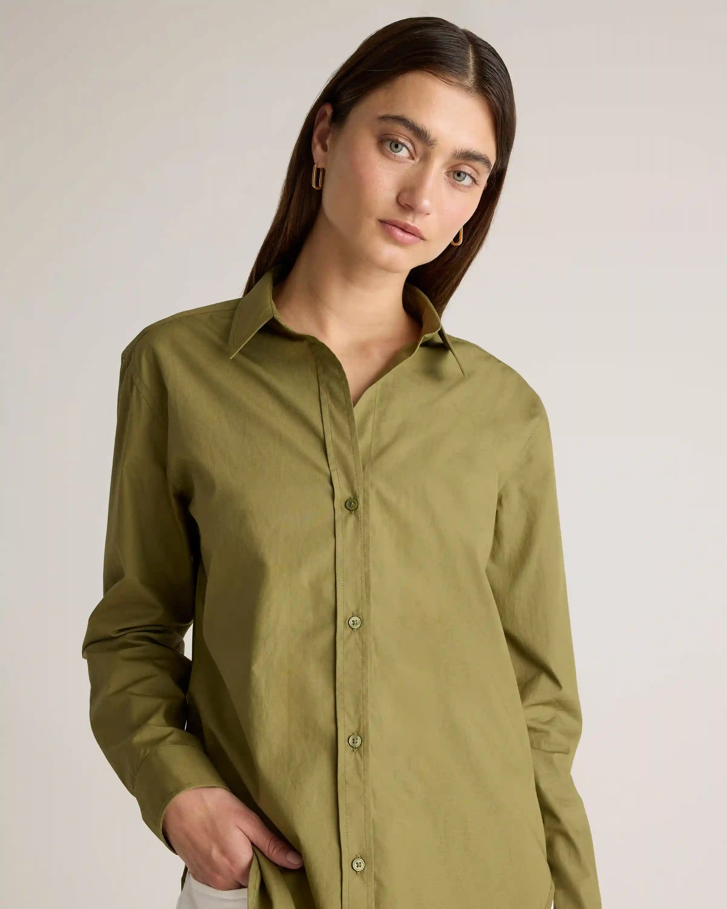 100% Organic Cotton Poplin Long Sleeve Shirt