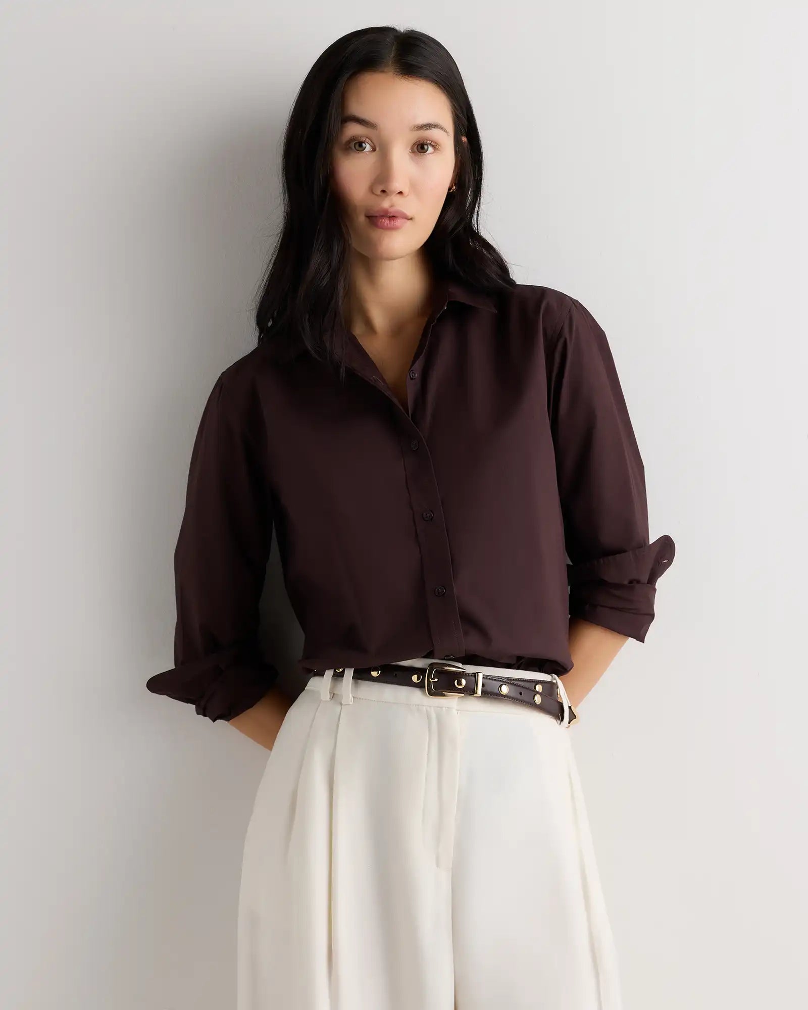 100% Organic Cotton Poplin Long Sleeve Shirt