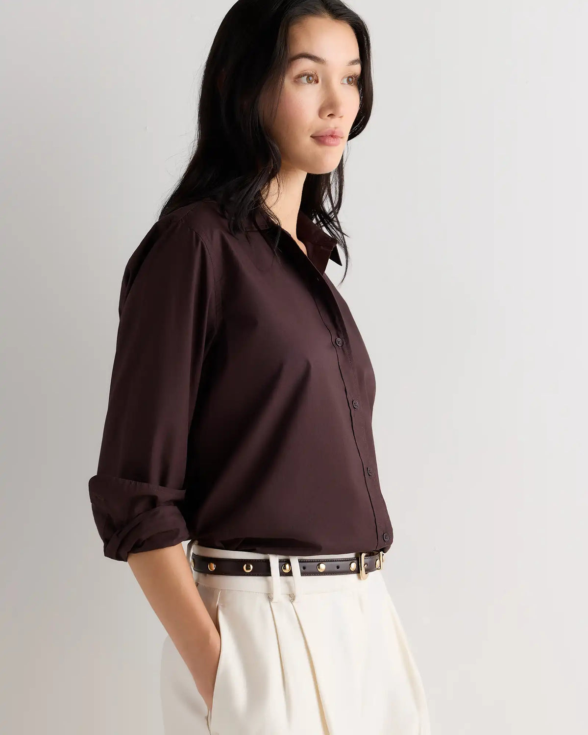 100% Organic Cotton Poplin Long Sleeve Shirt