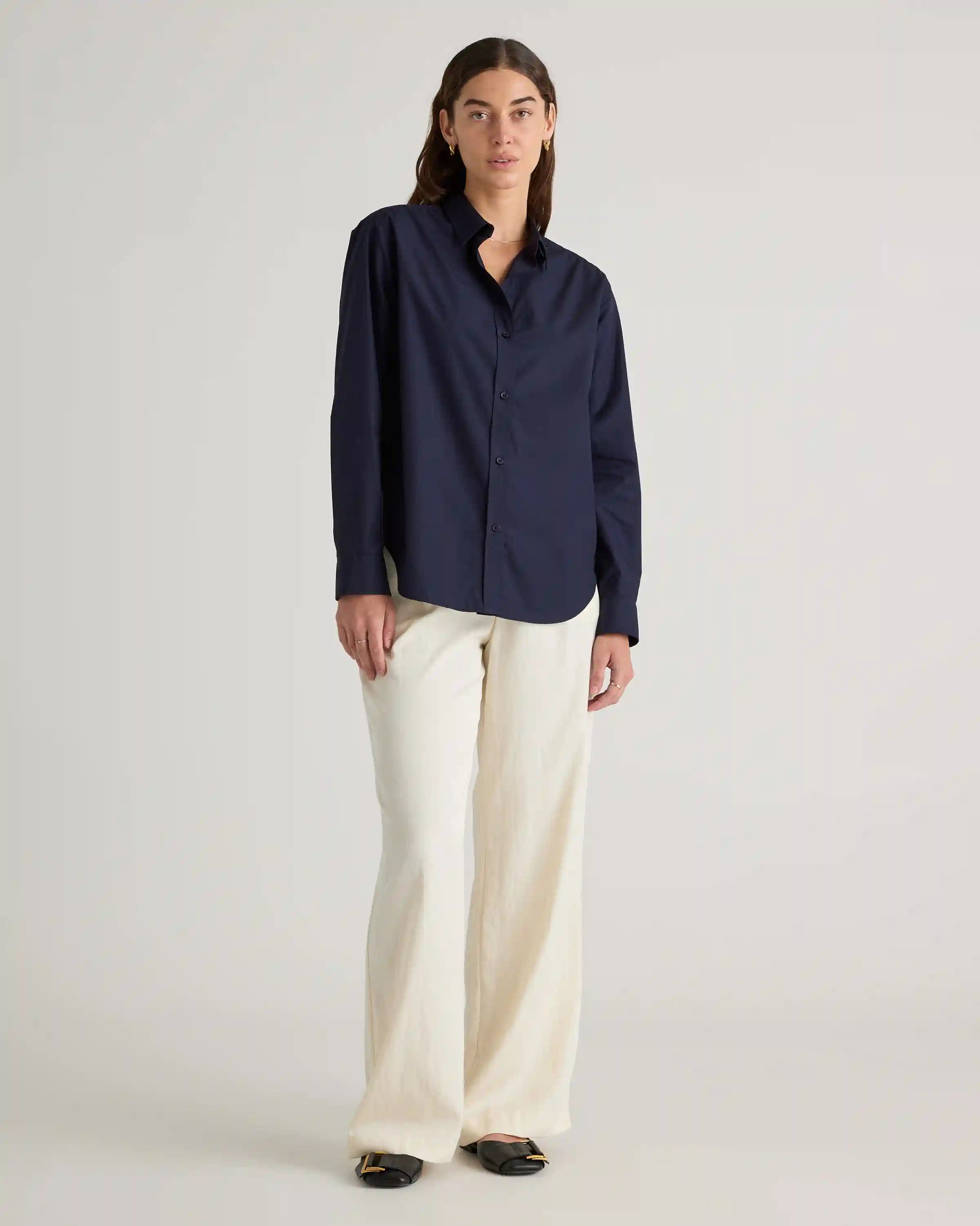 100% Organic Cotton Poplin Long Sleeve Shirt