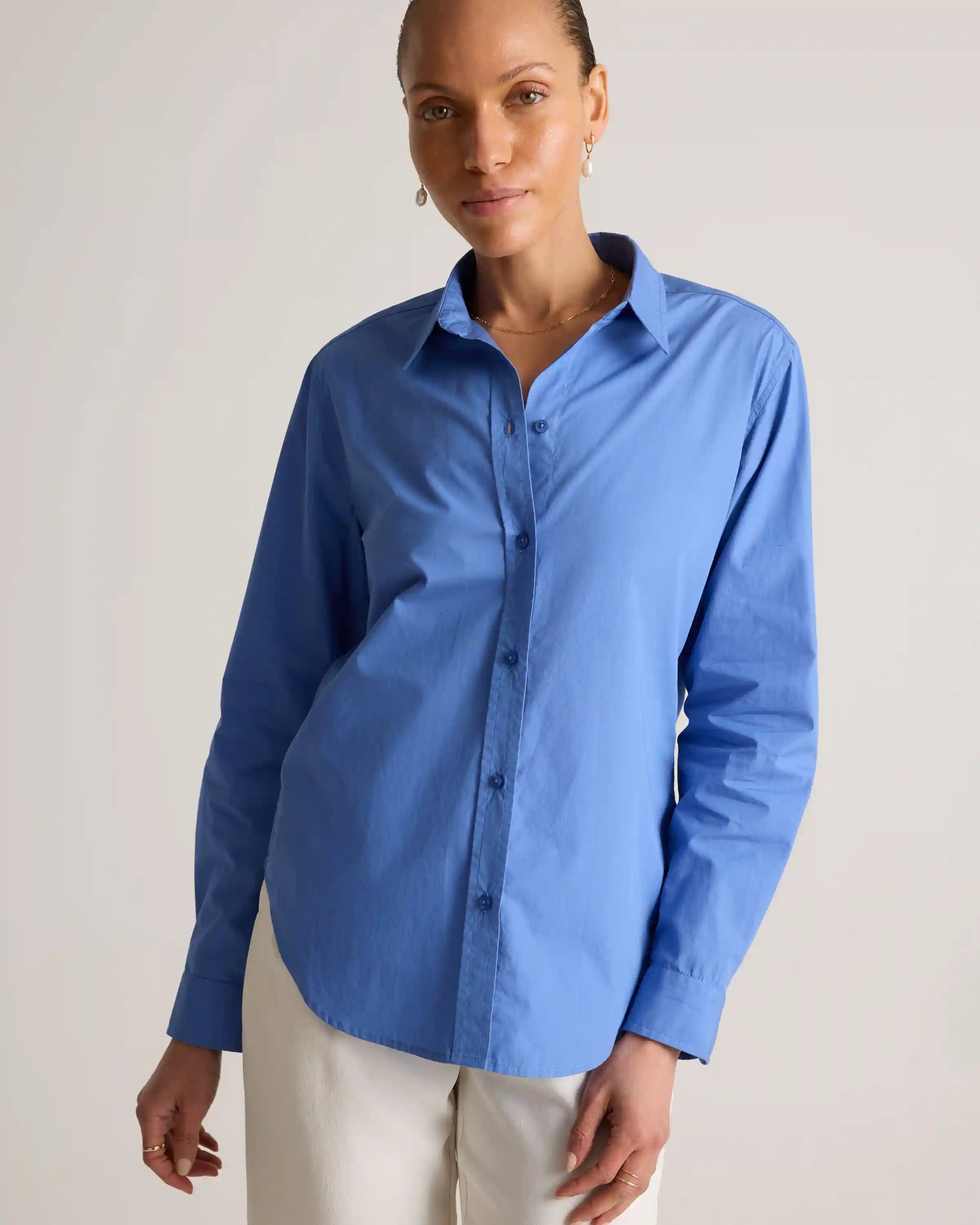 100% Organic Cotton Poplin Long Sleeve Shirt