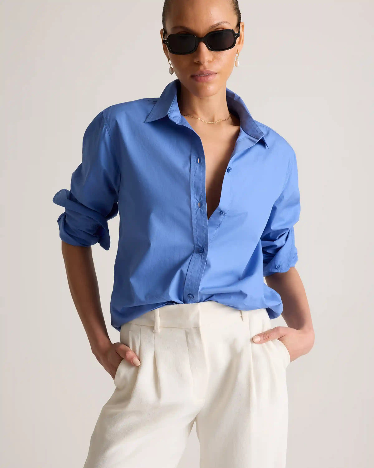 100% Organic Cotton Poplin Long Sleeve Shirt