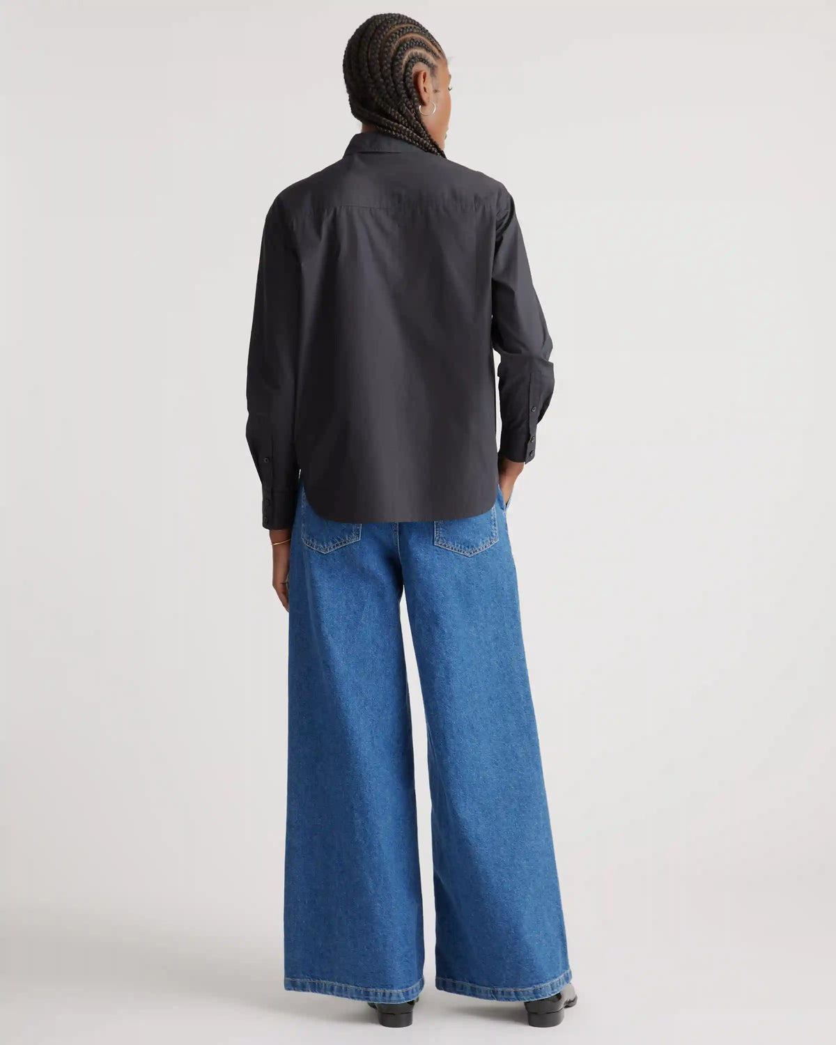 100% Organic Cotton Poplin Long Sleeve Boyfriend Shirt