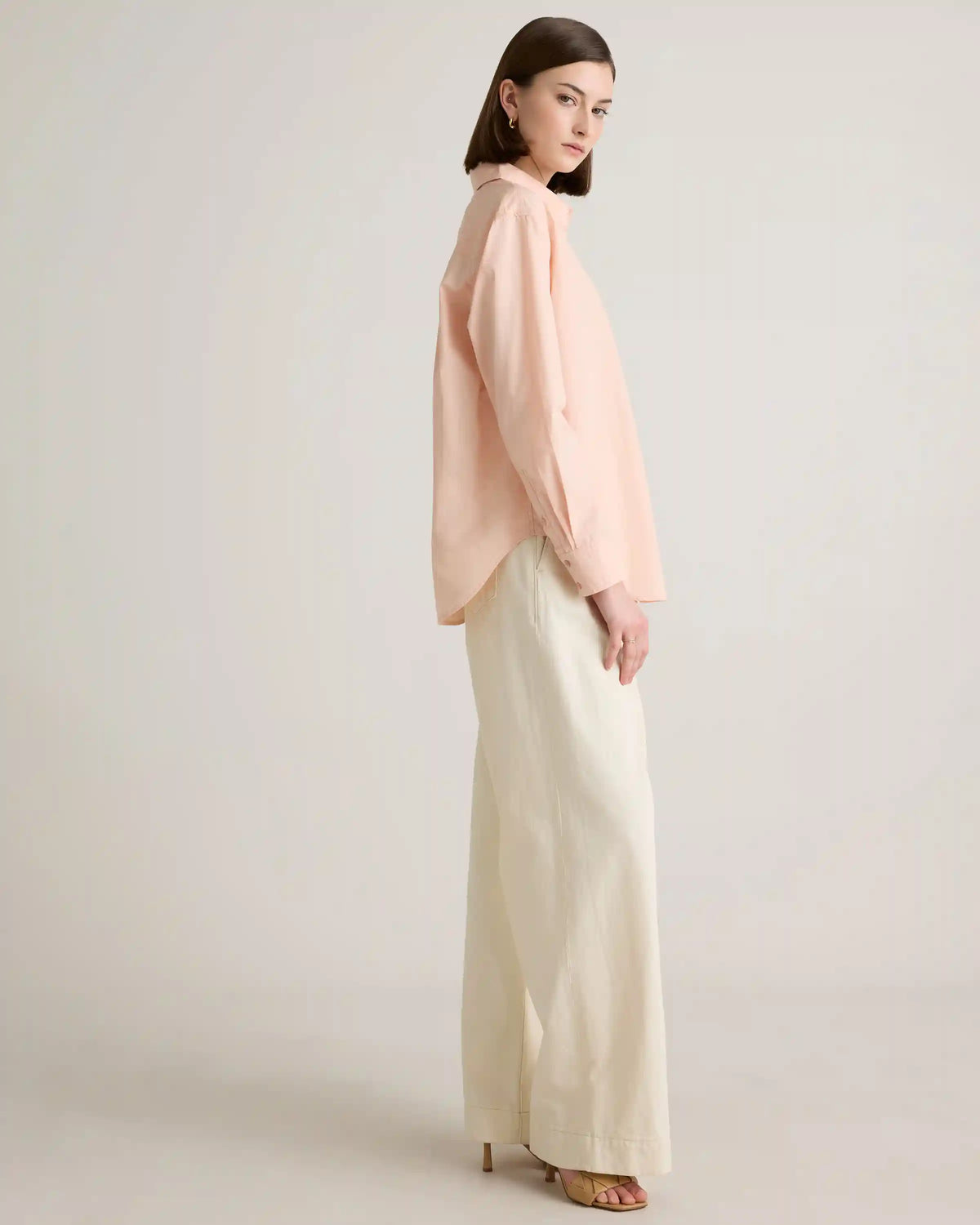 100% Organic Cotton Poplin Long Sleeve Boyfriend Shirt