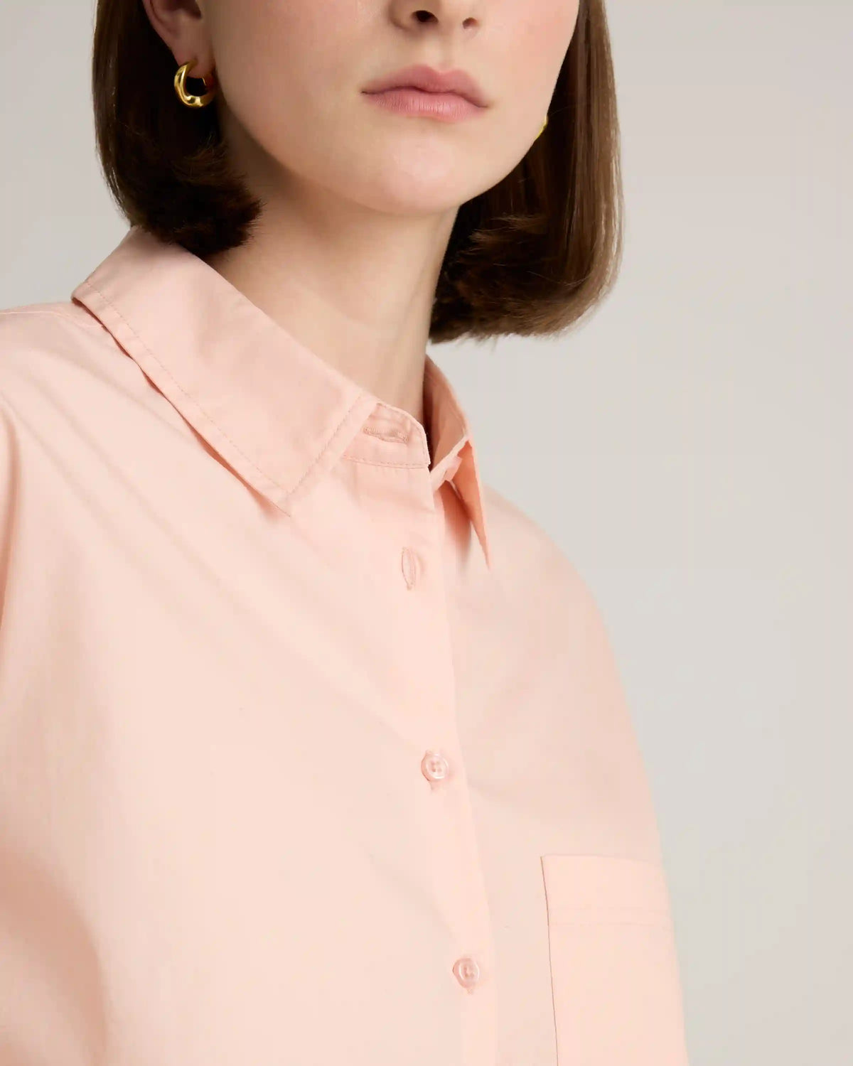 100% Organic Cotton Poplin Long Sleeve Boyfriend Shirt