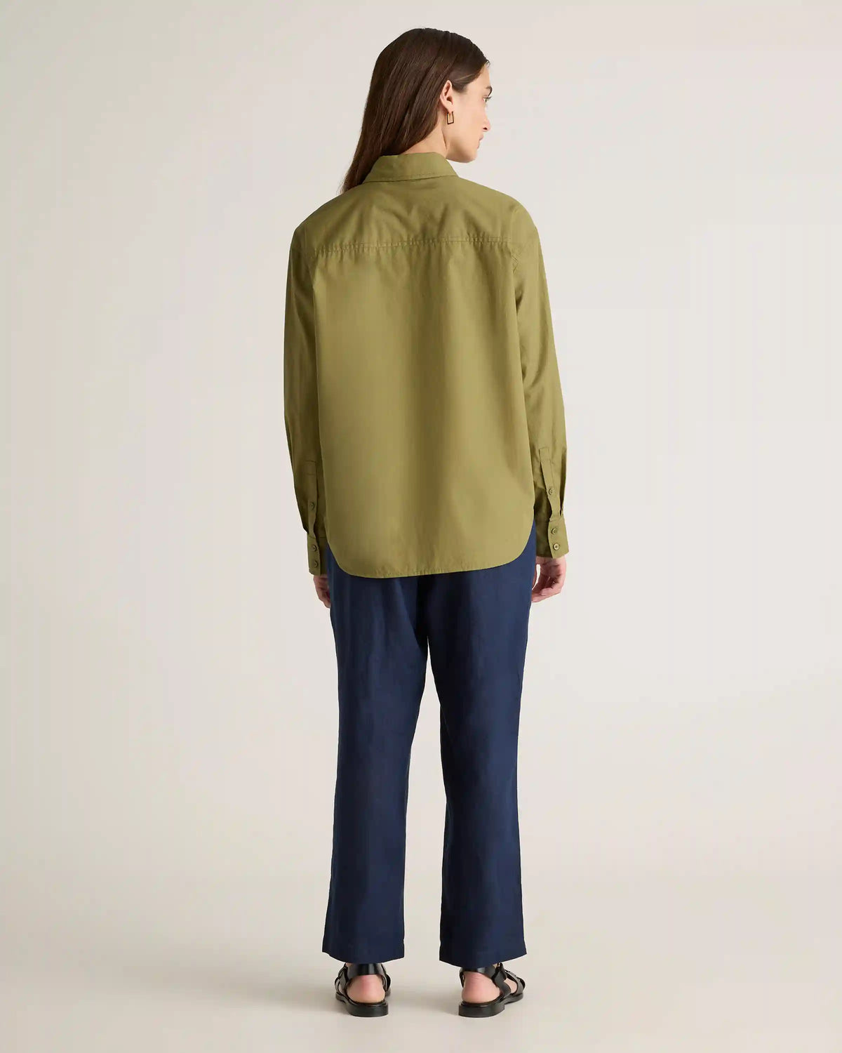 100% Organic Cotton Poplin Long Sleeve Boyfriend Shirt