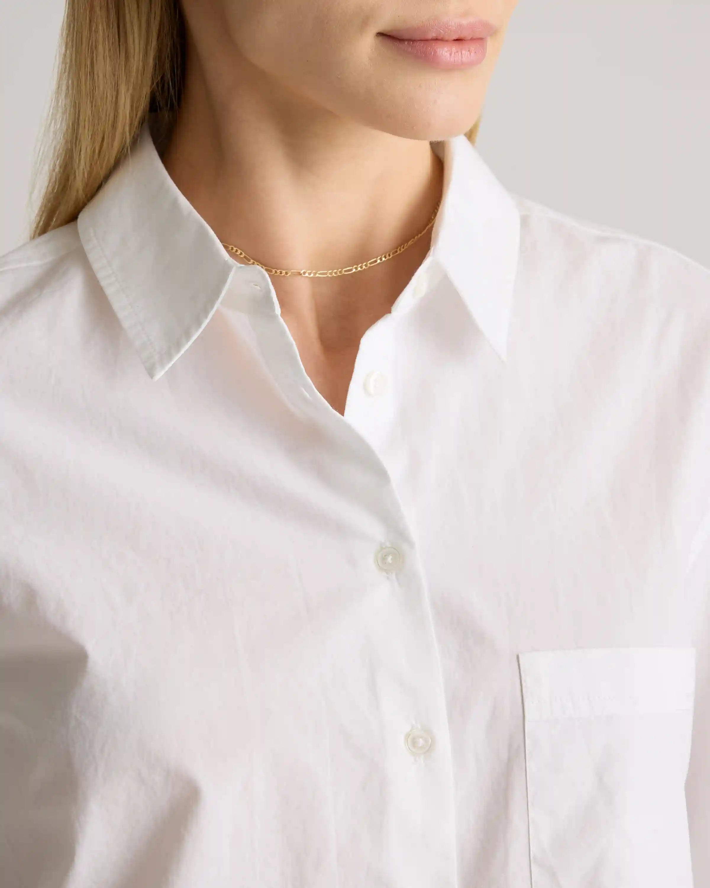 100% Organic Cotton Poplin Long Sleeve Boyfriend Shirt