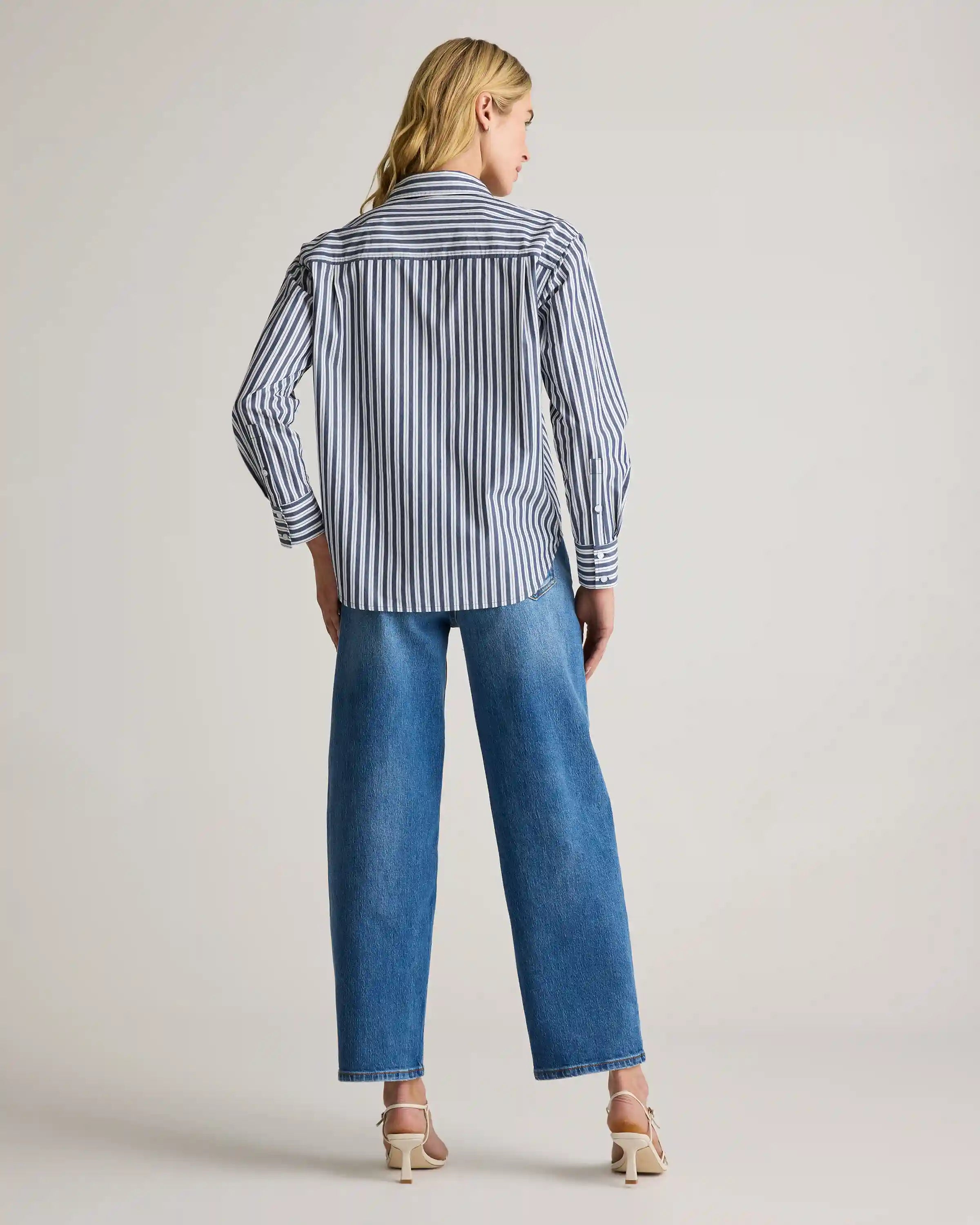 100% Organic Cotton Poplin Long Sleeve Boyfriend Shirt