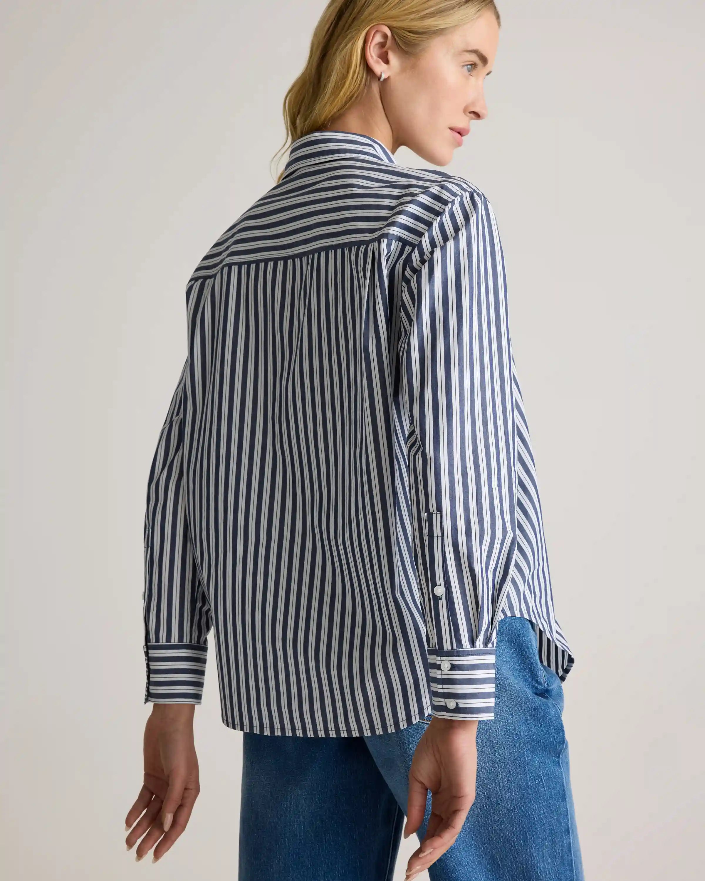 100% Organic Cotton Poplin Long Sleeve Boyfriend Shirt