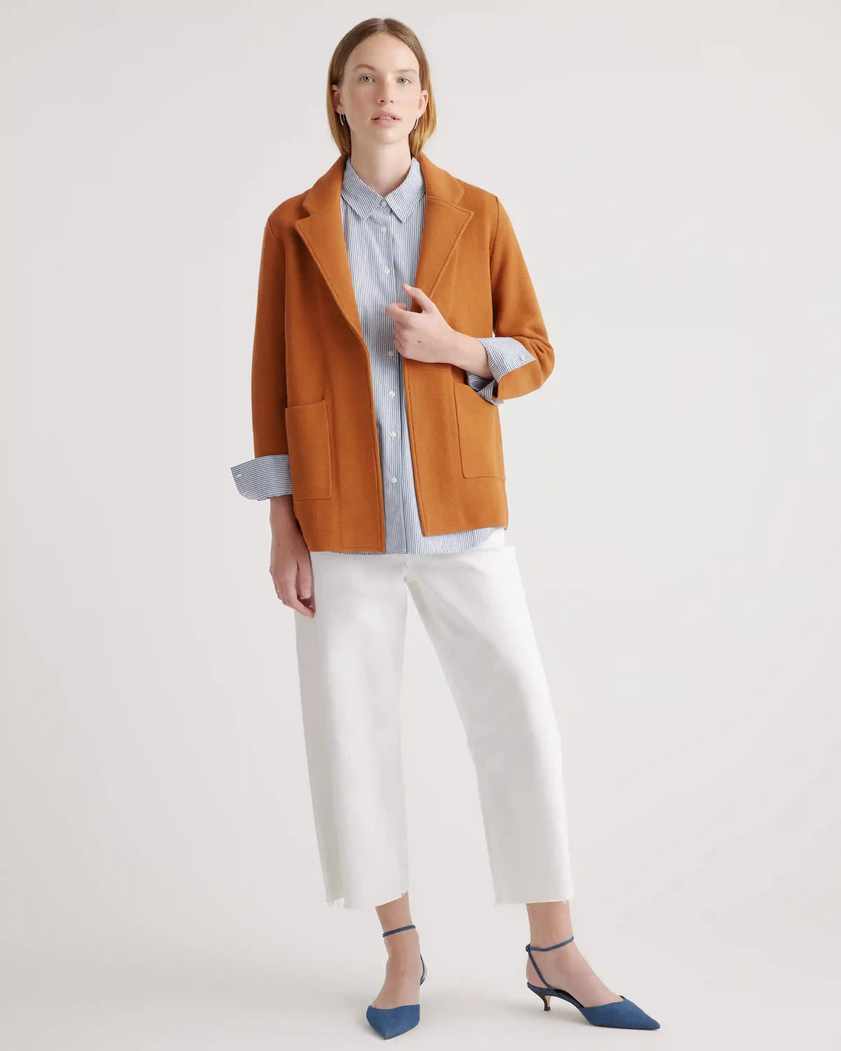 100% Organic Cotton Poplin Long Sleeve Boyfriend Shirt