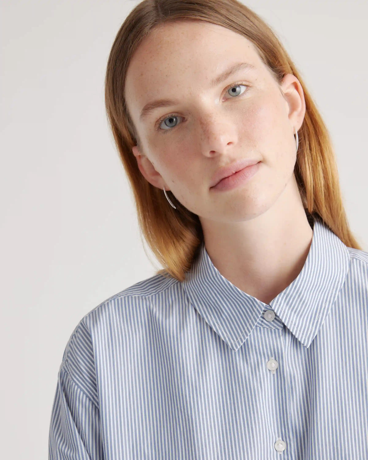 100% Organic Cotton Poplin Long Sleeve Boyfriend Shirt