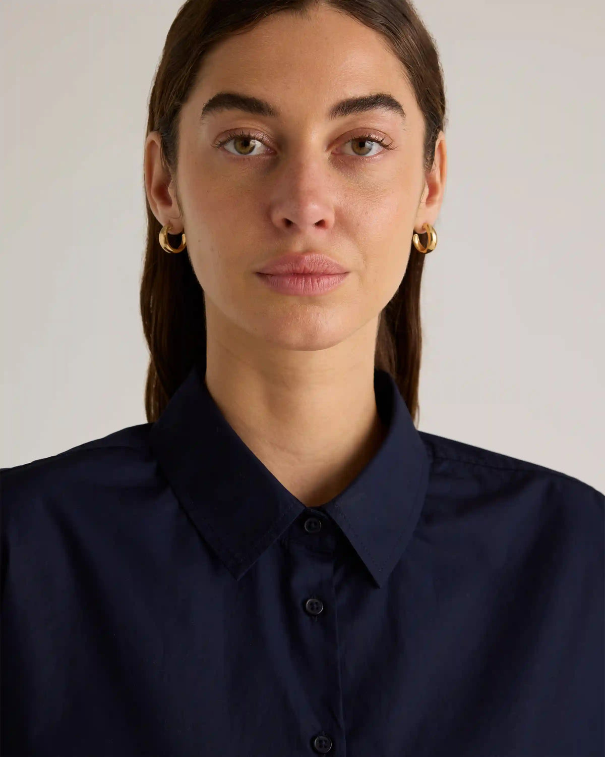 100% Organic Cotton Poplin Long Sleeve Boyfriend Shirt