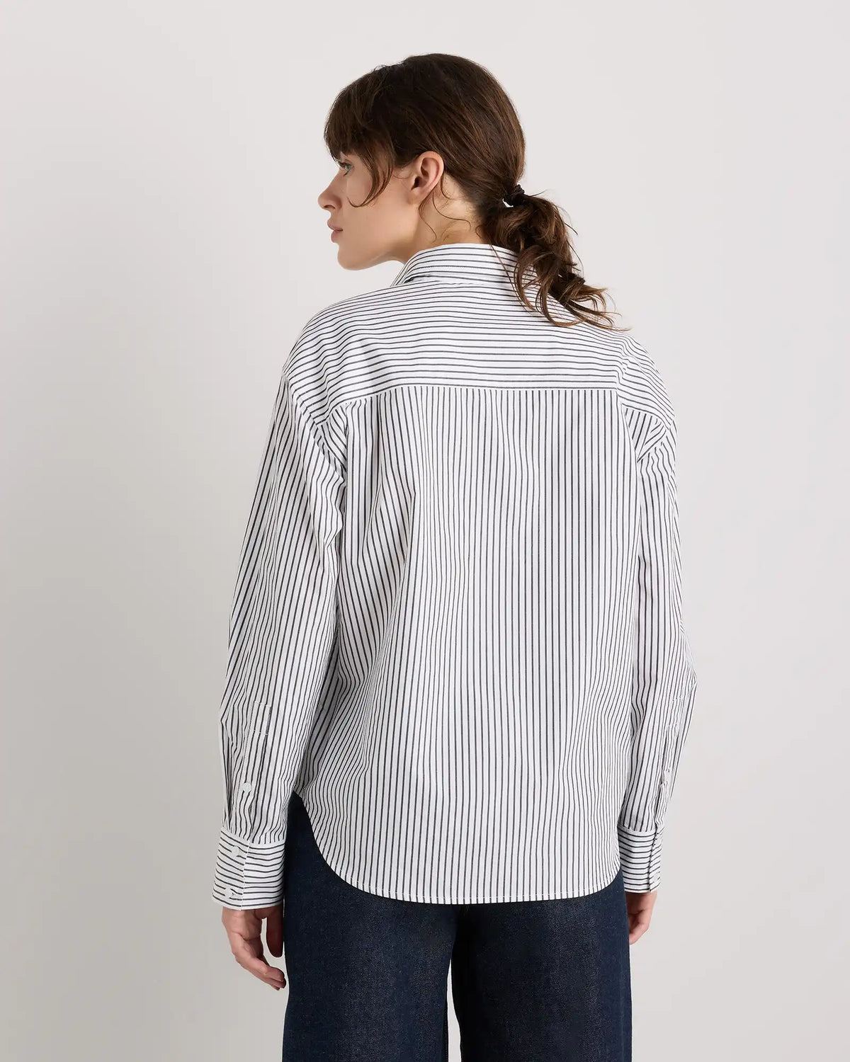100% Organic Cotton Poplin Long Sleeve Boyfriend Shirt