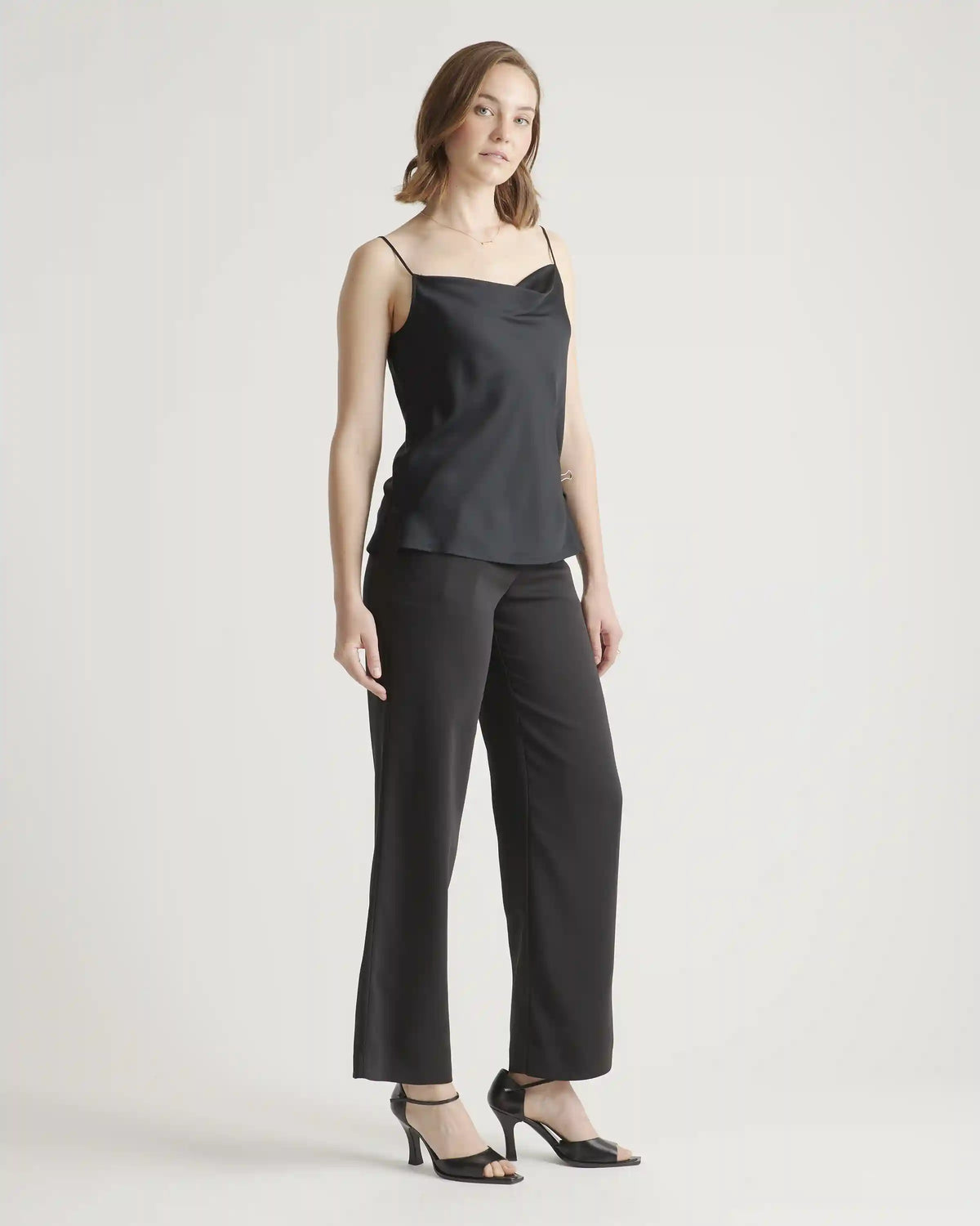 Washable Stretch Silk Cowl Neck Cami