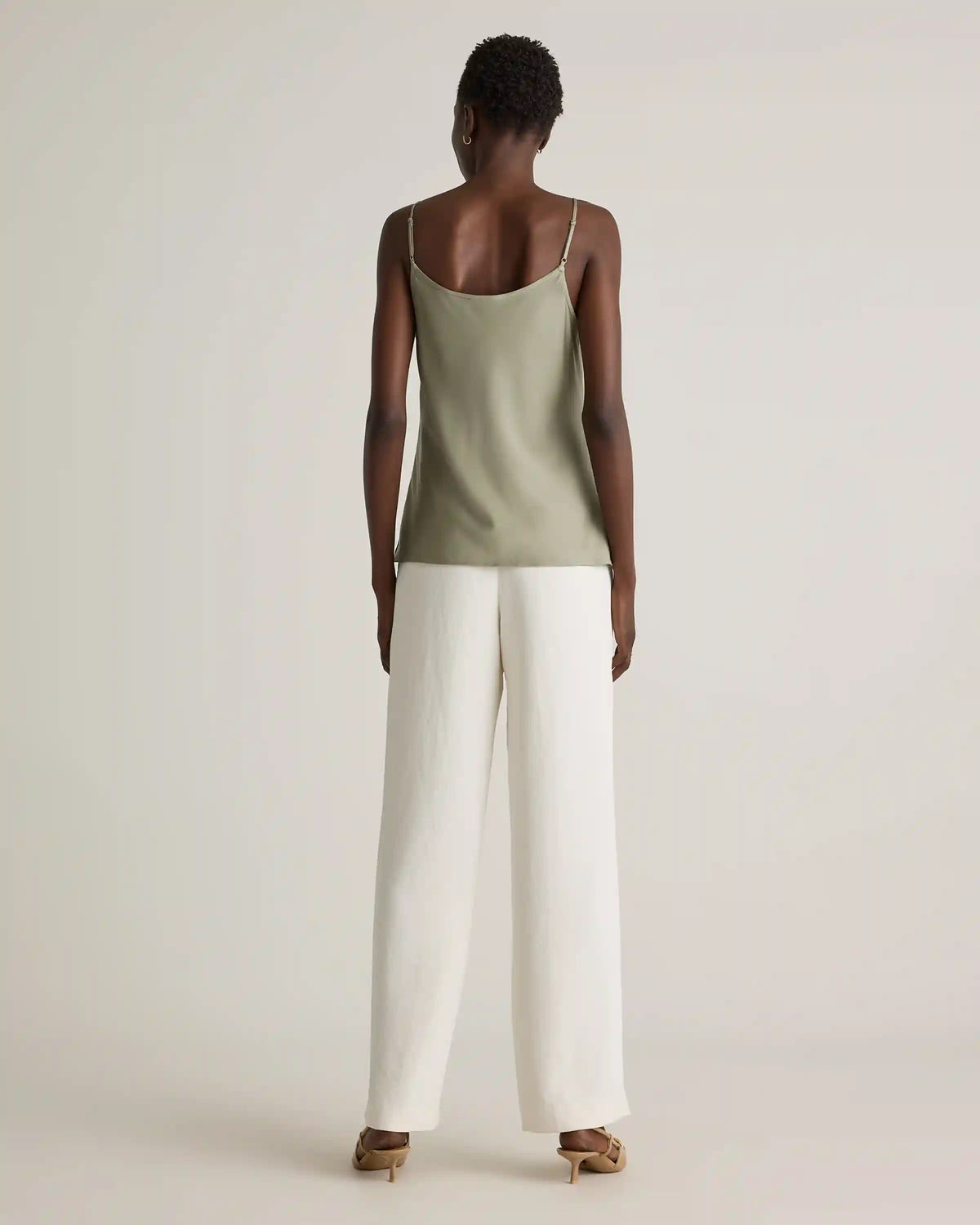 Washable Stretch Silk Cowl Neck Cami