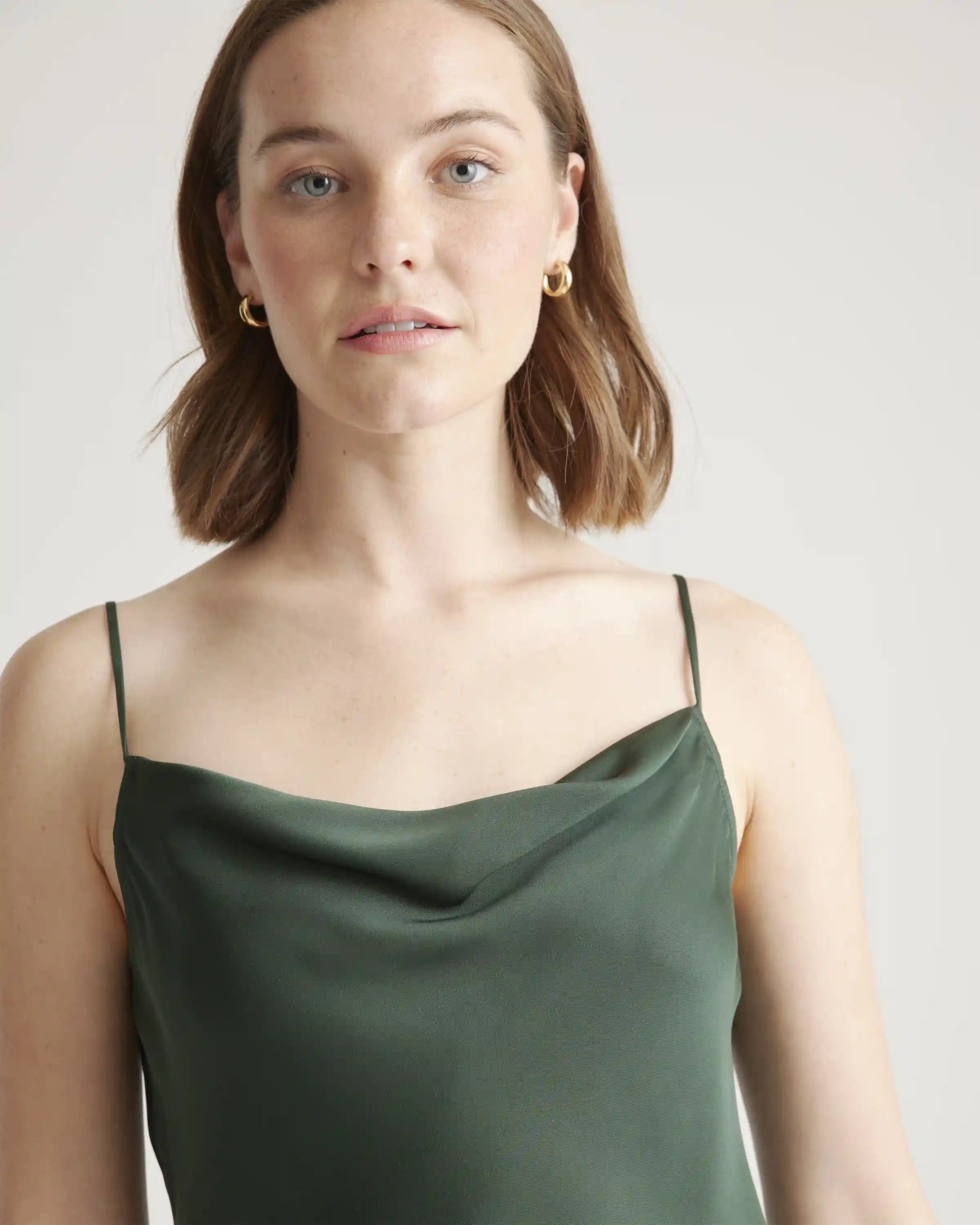 Washable Stretch Silk Cowl Neck Cami