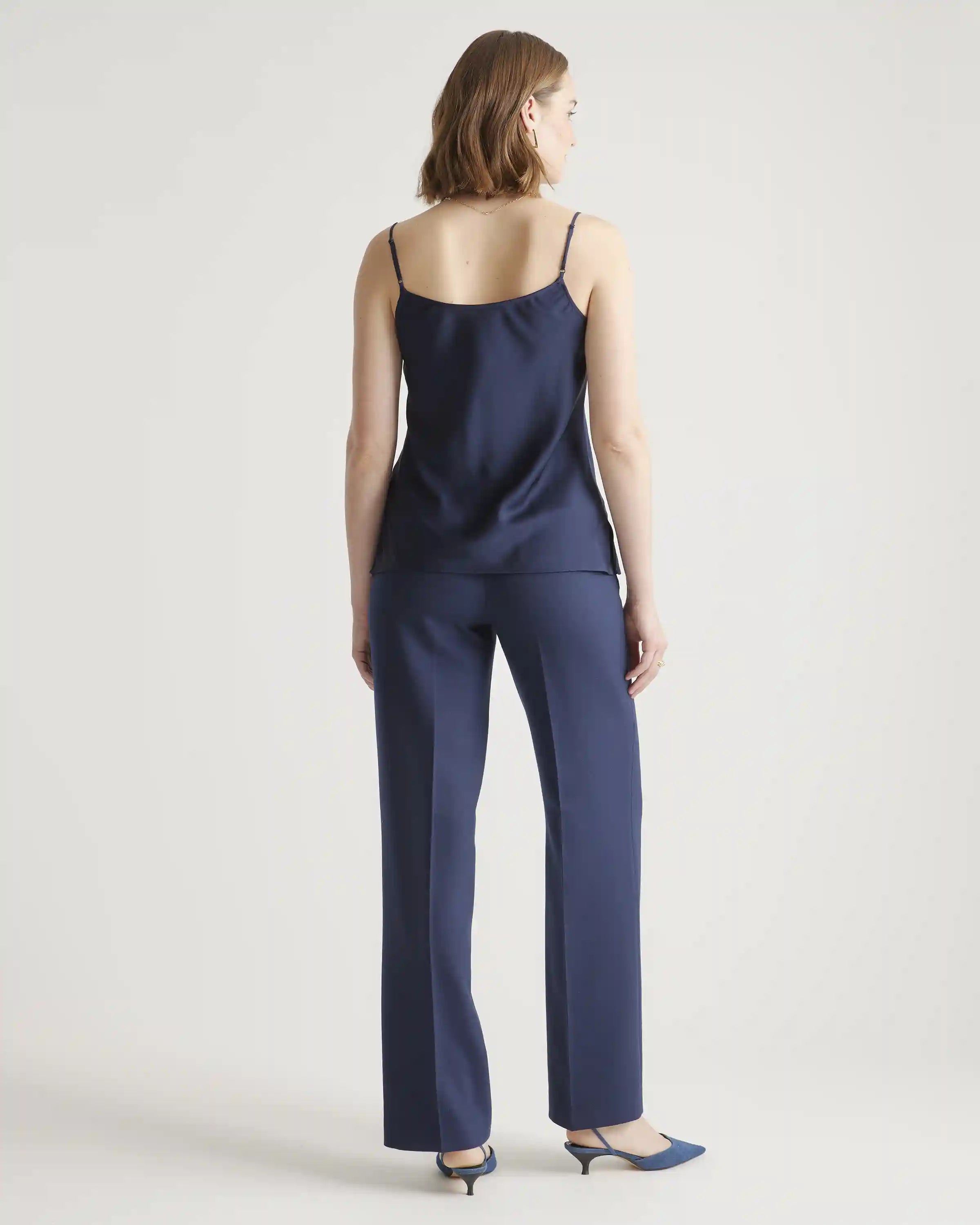 Washable Stretch Silk Cowl Neck Cami