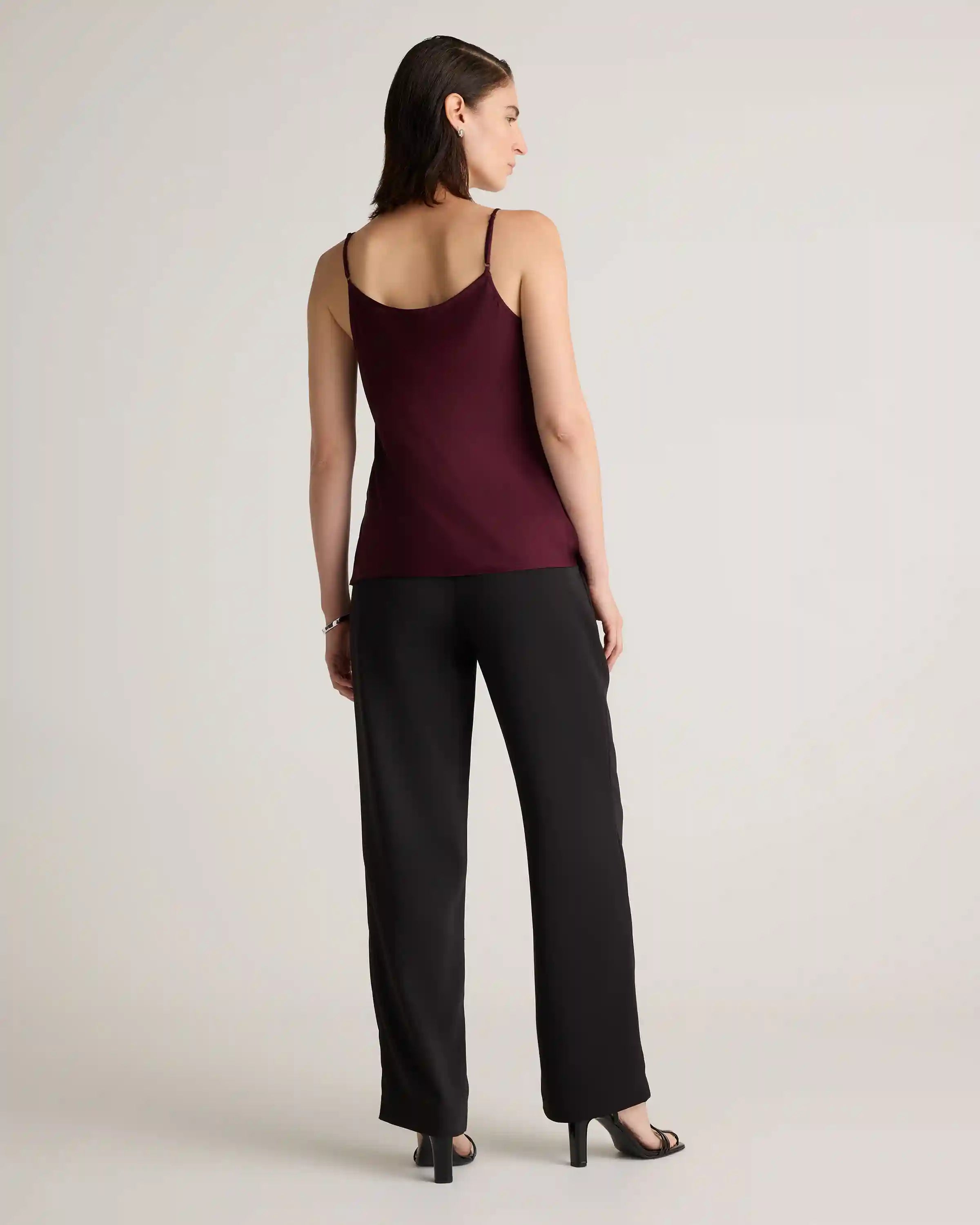 Washable Stretch Silk Cowl Neck Cami