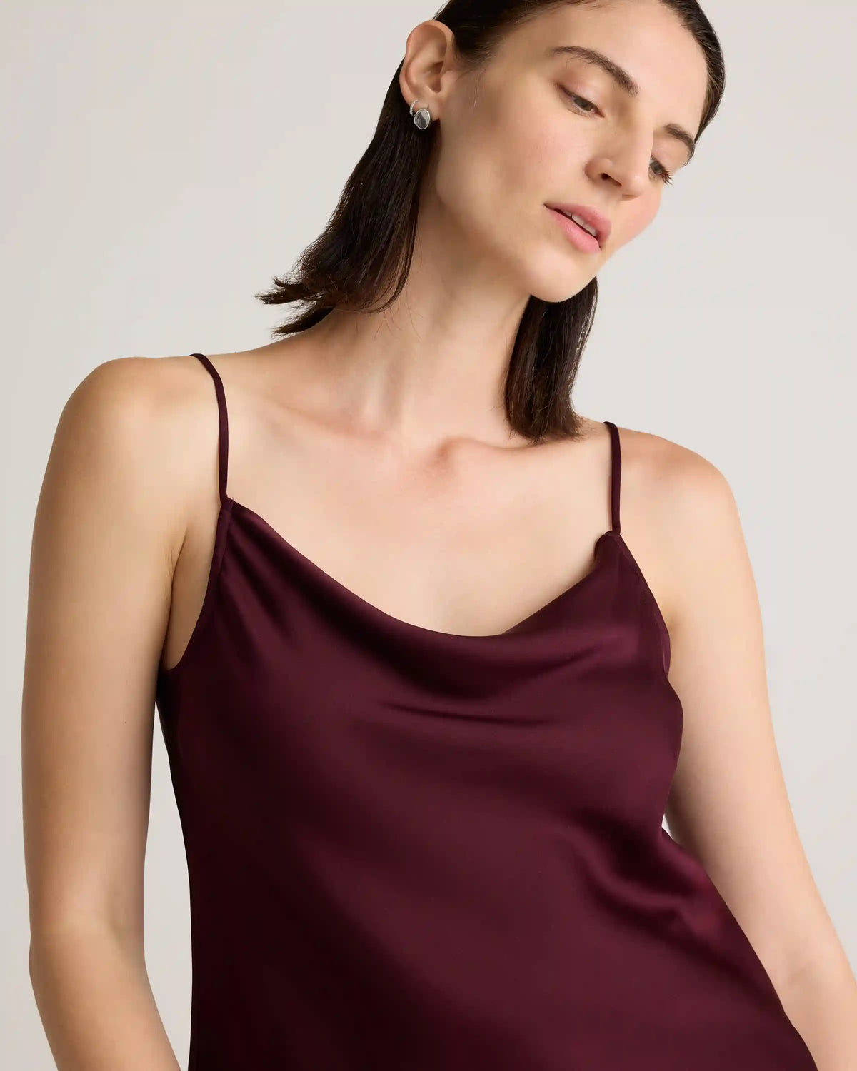 Washable Stretch Silk Cowl Neck Cami