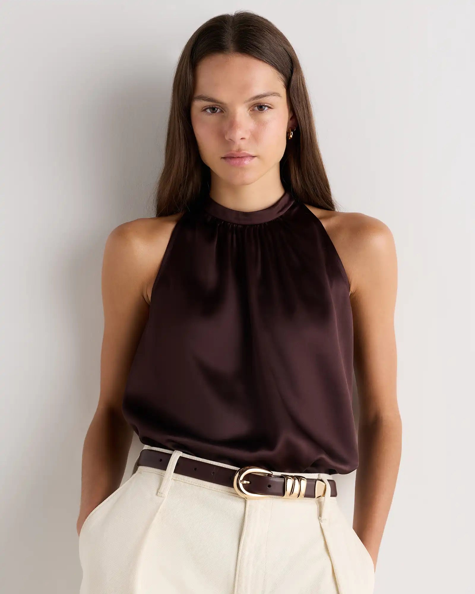 100% Washable Silk Halter Top