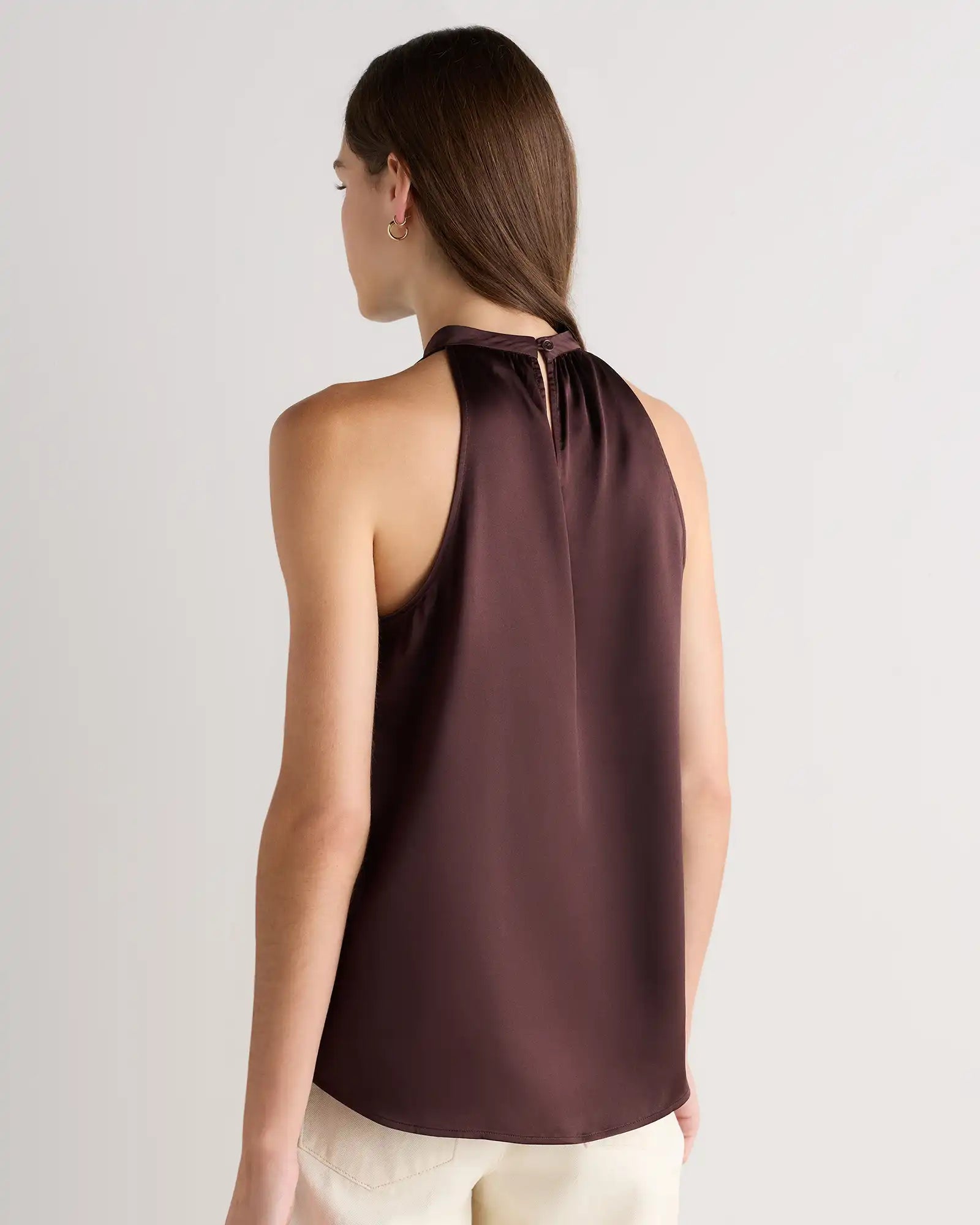 100% Washable Silk Halter Top