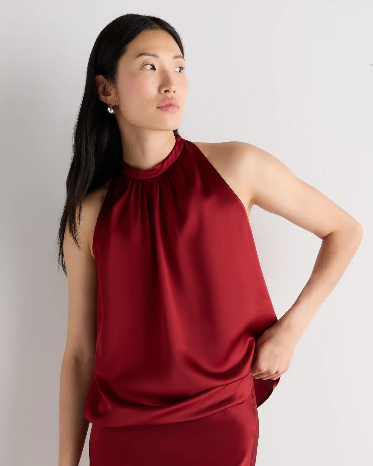 100% Washable Silk Halter Top