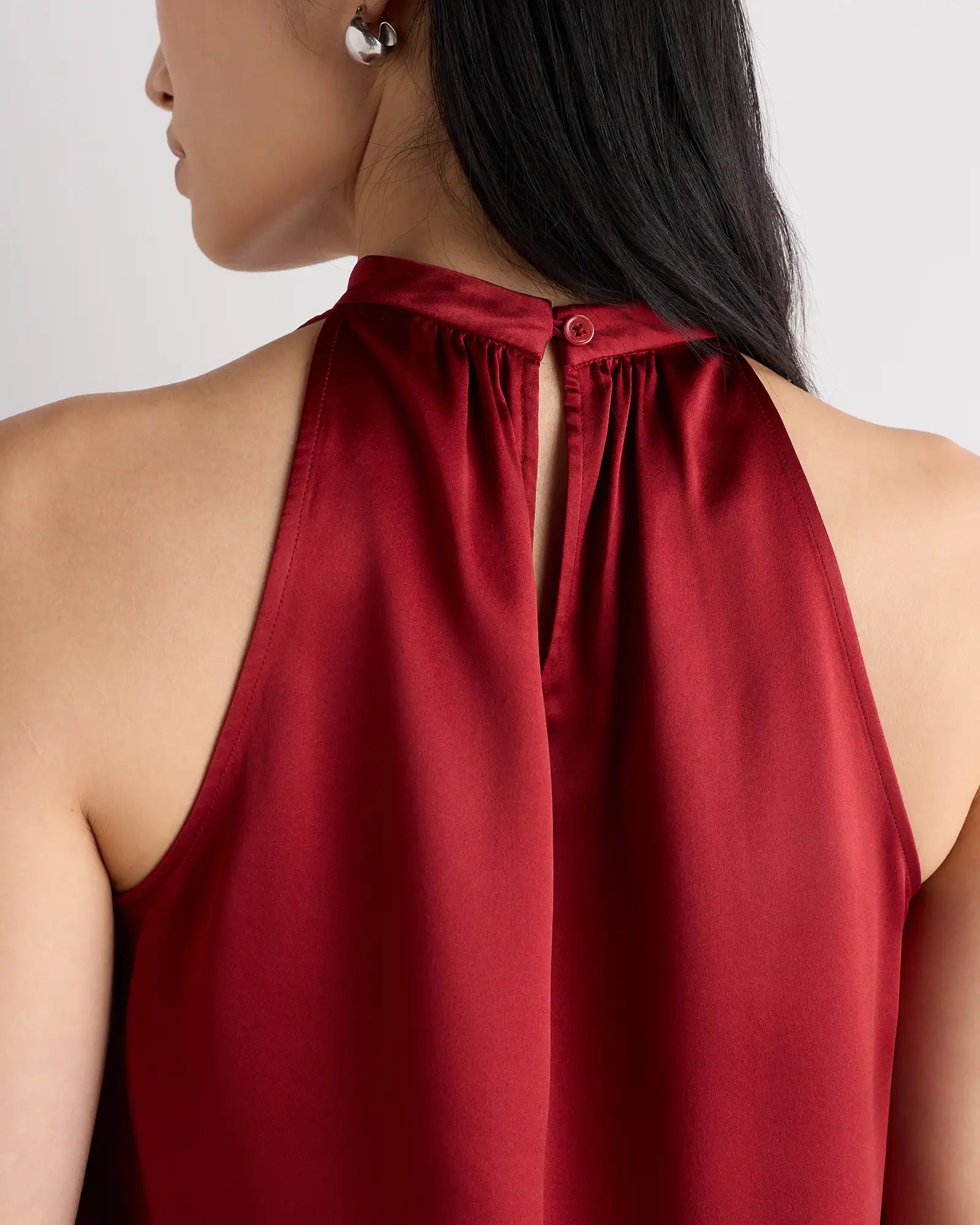 100% Washable Silk Halter Top