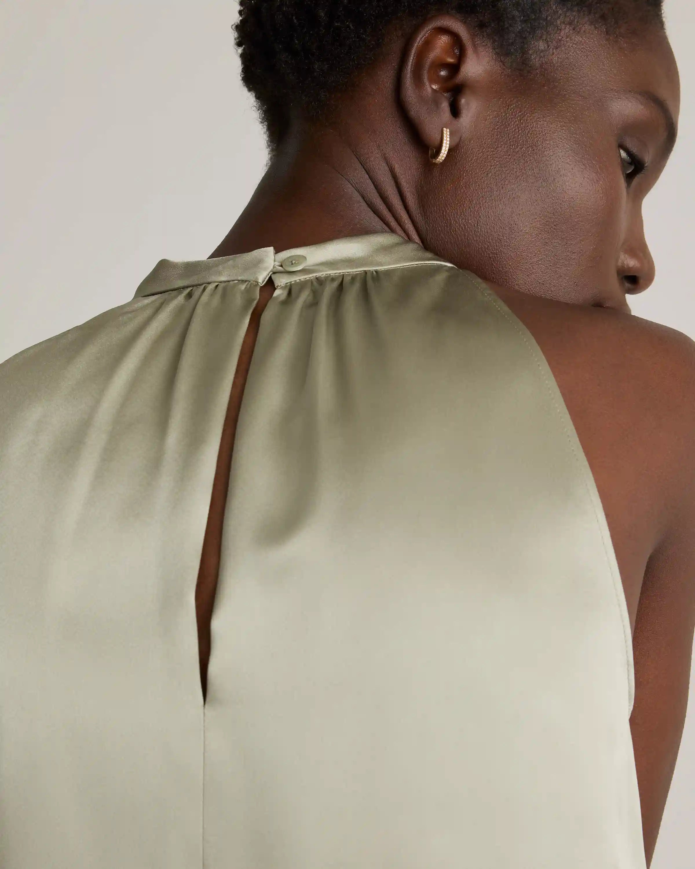 100% Washable Silk Halter Top