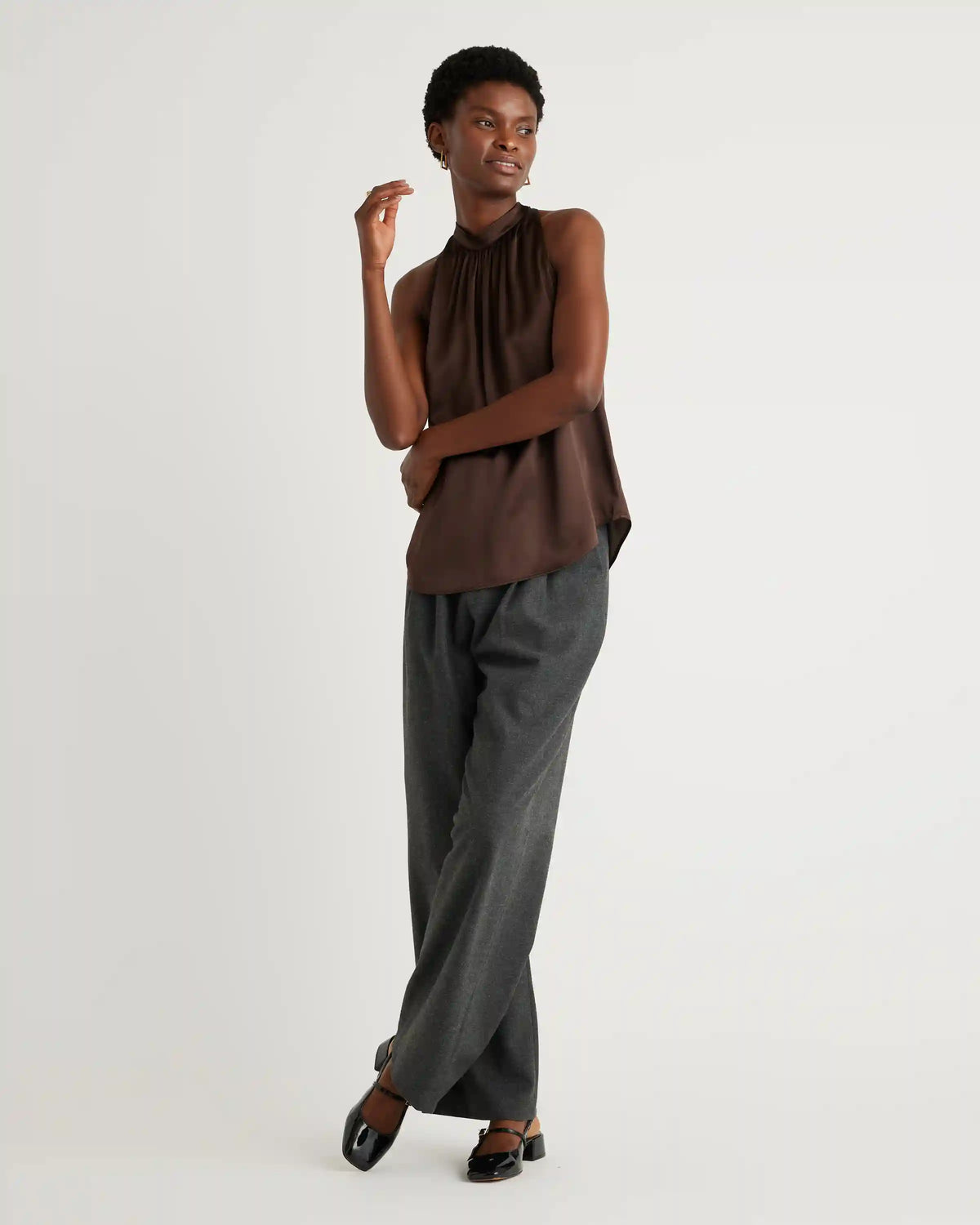 100% Washable Silk Halter Top