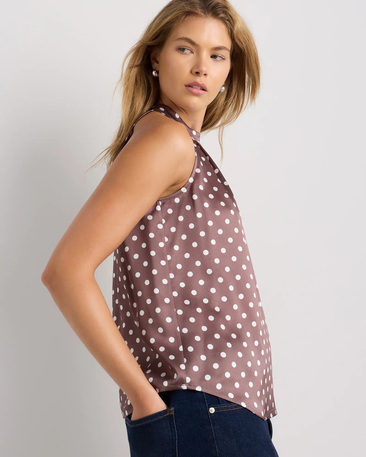 100% Washable Silk Halter Top
