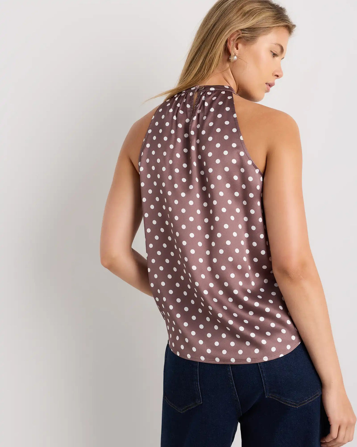 100% Washable Silk Halter Top