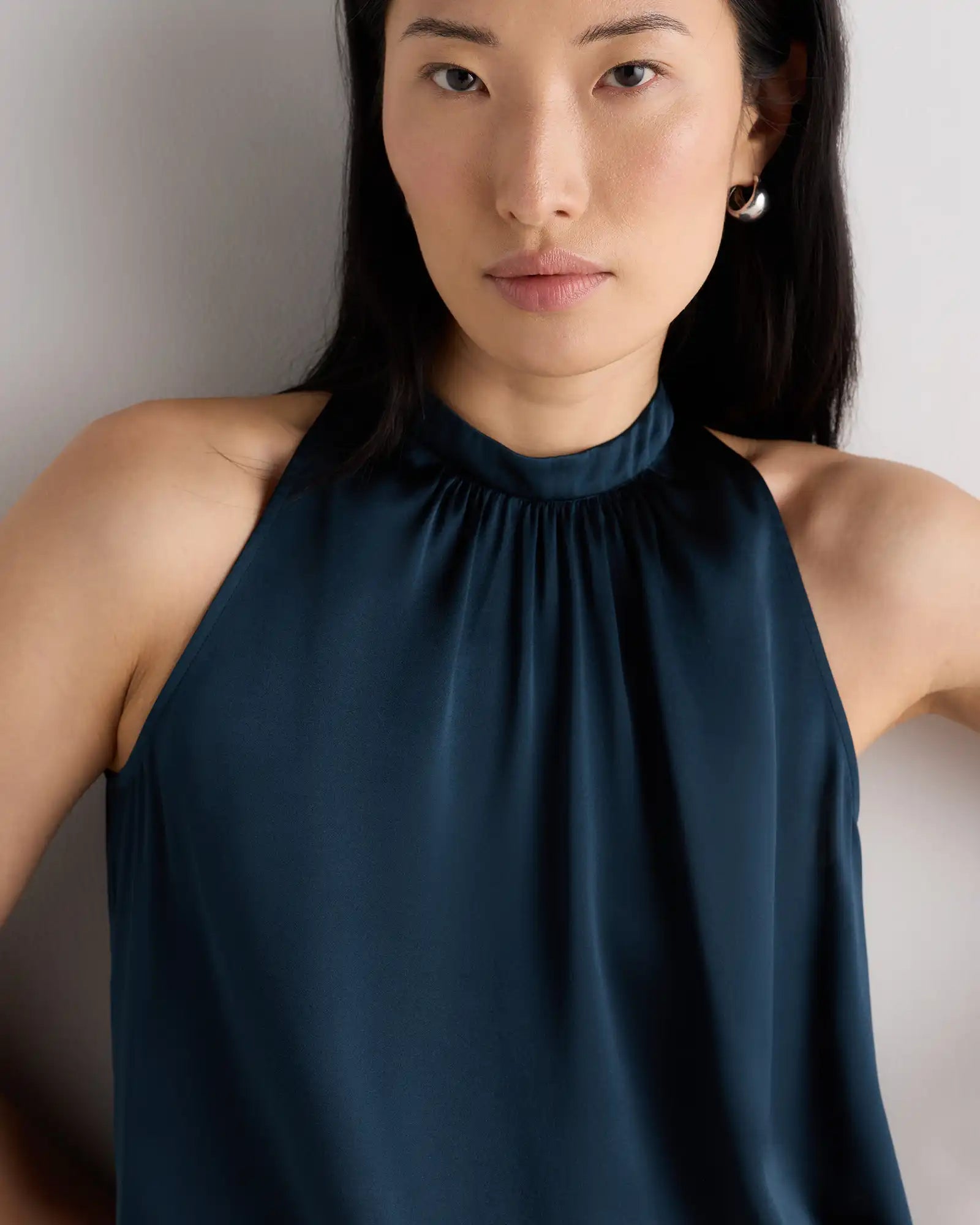 100% Washable Silk Halter Top