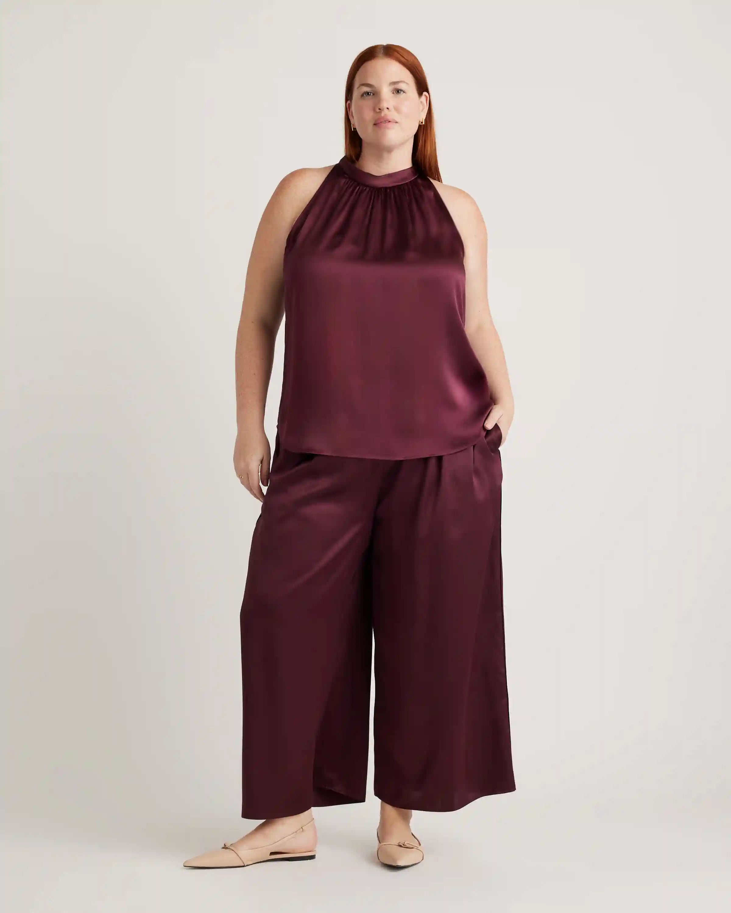100% Washable Silk Halter Top