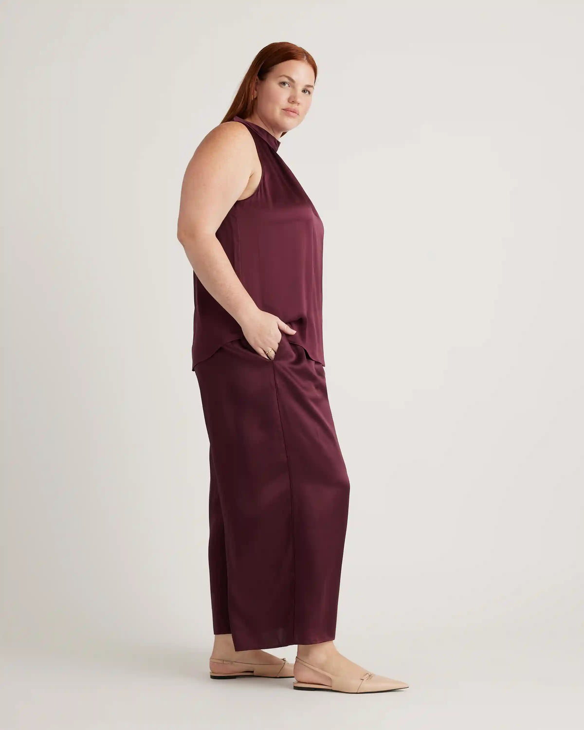 100% Washable Silk Halter Top