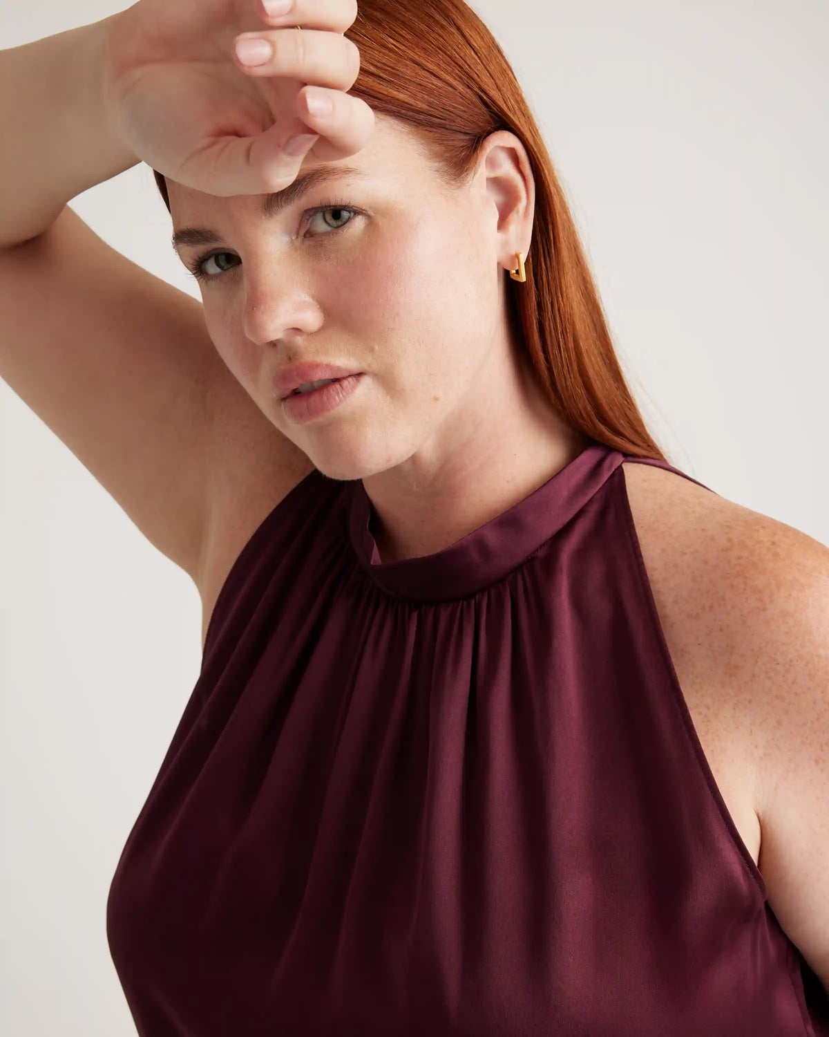 100% Washable Silk Halter Top