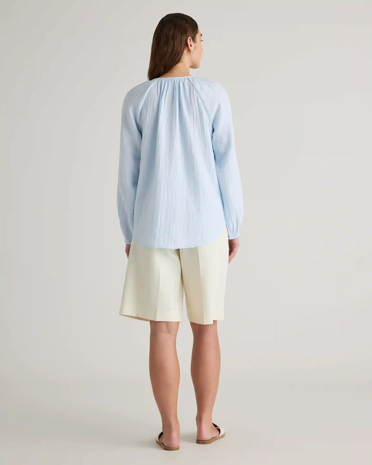 100% Organic Cotton Gauze Peasant Blouse