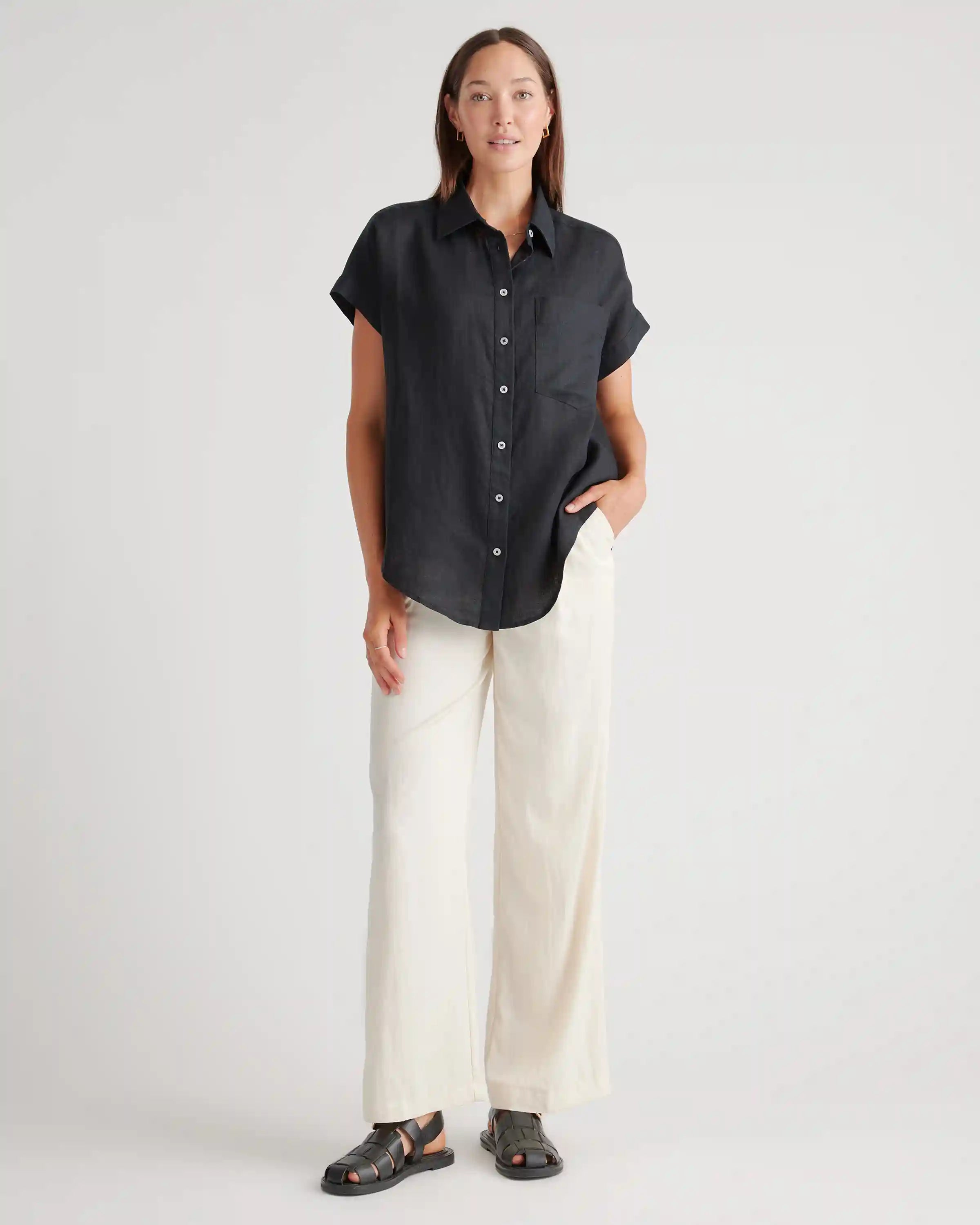 100% European Linen Camp Shirt