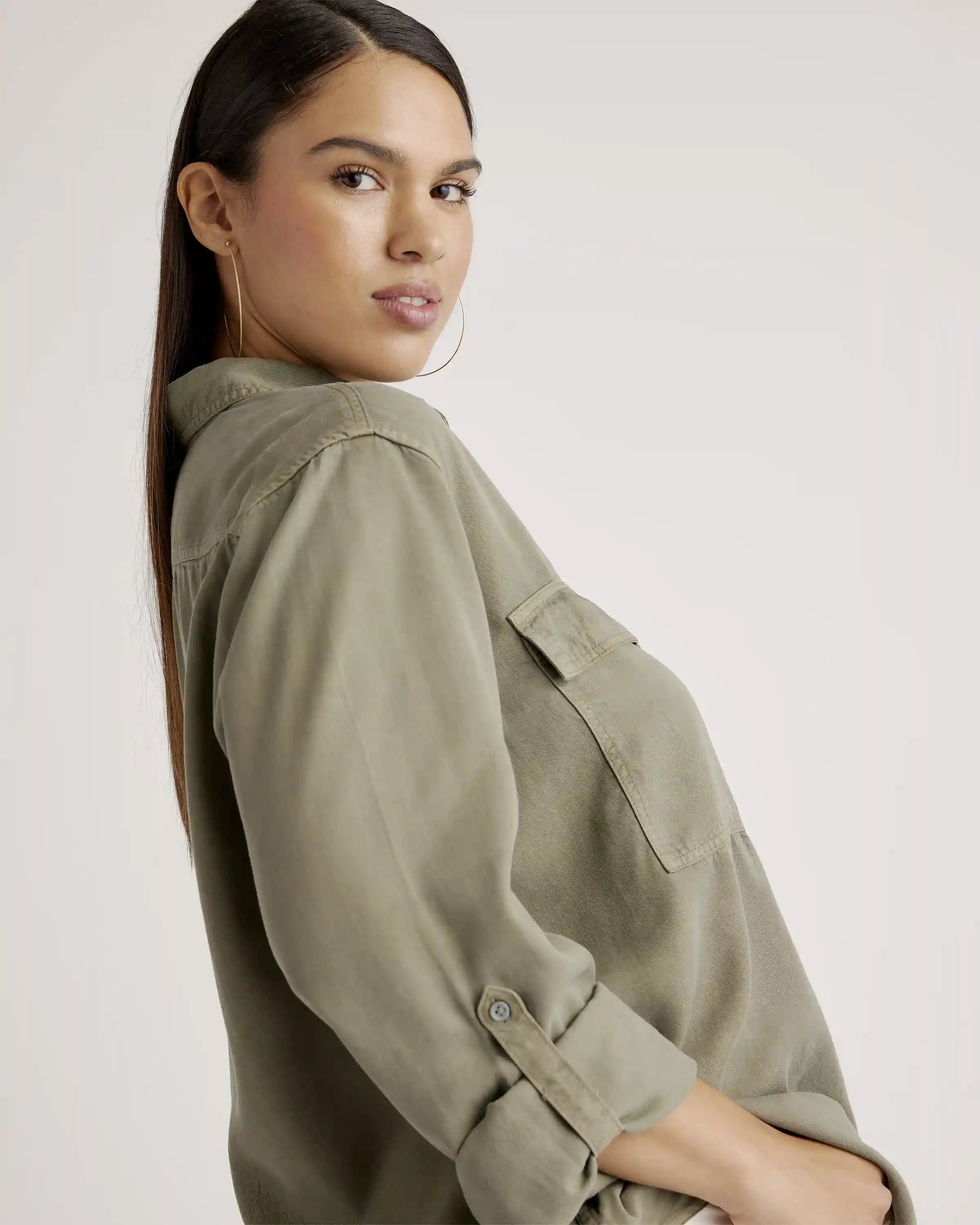 Vintage Wash Tencel Utility Shirt