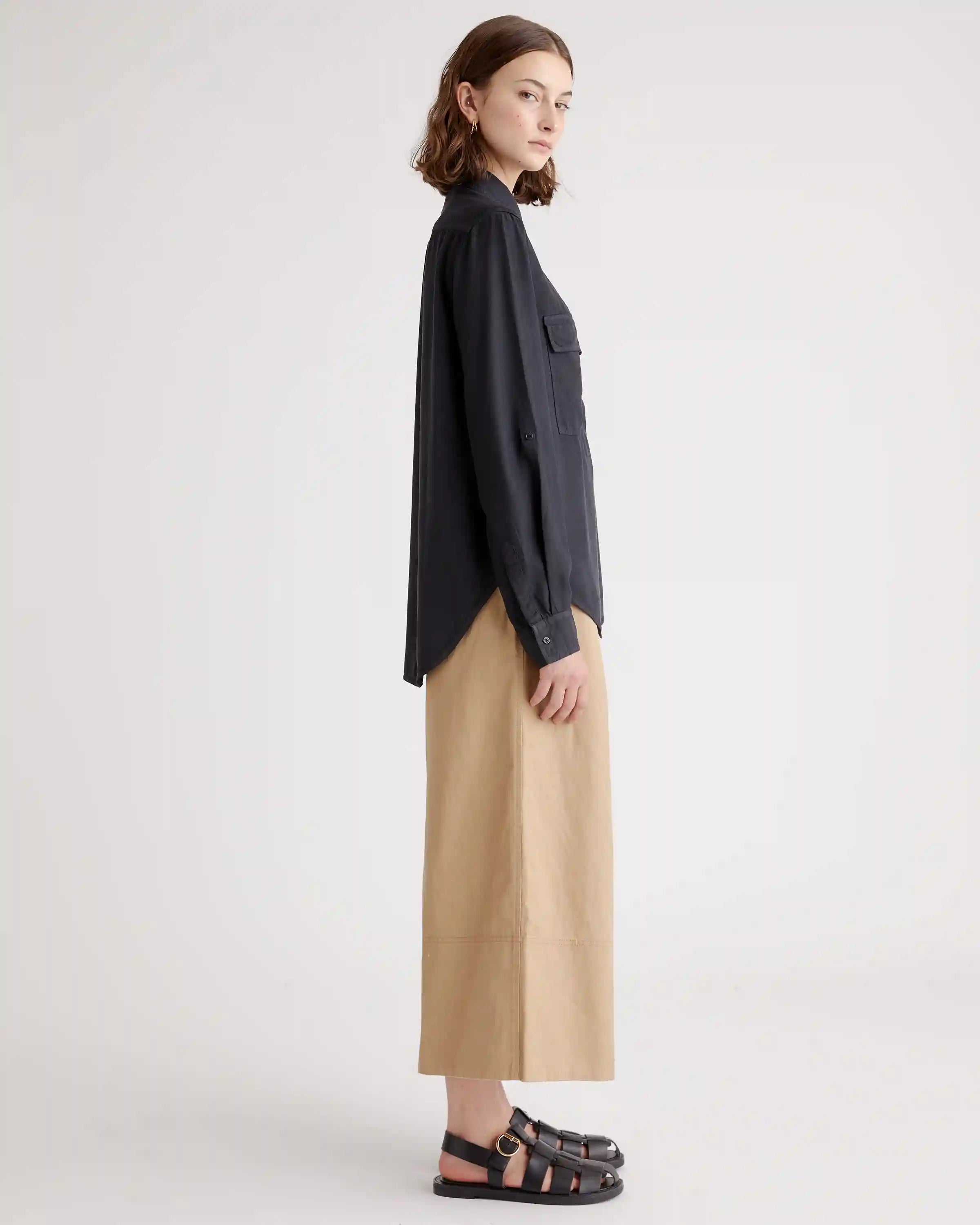 Vintage Wash Tencel Utility Shirt