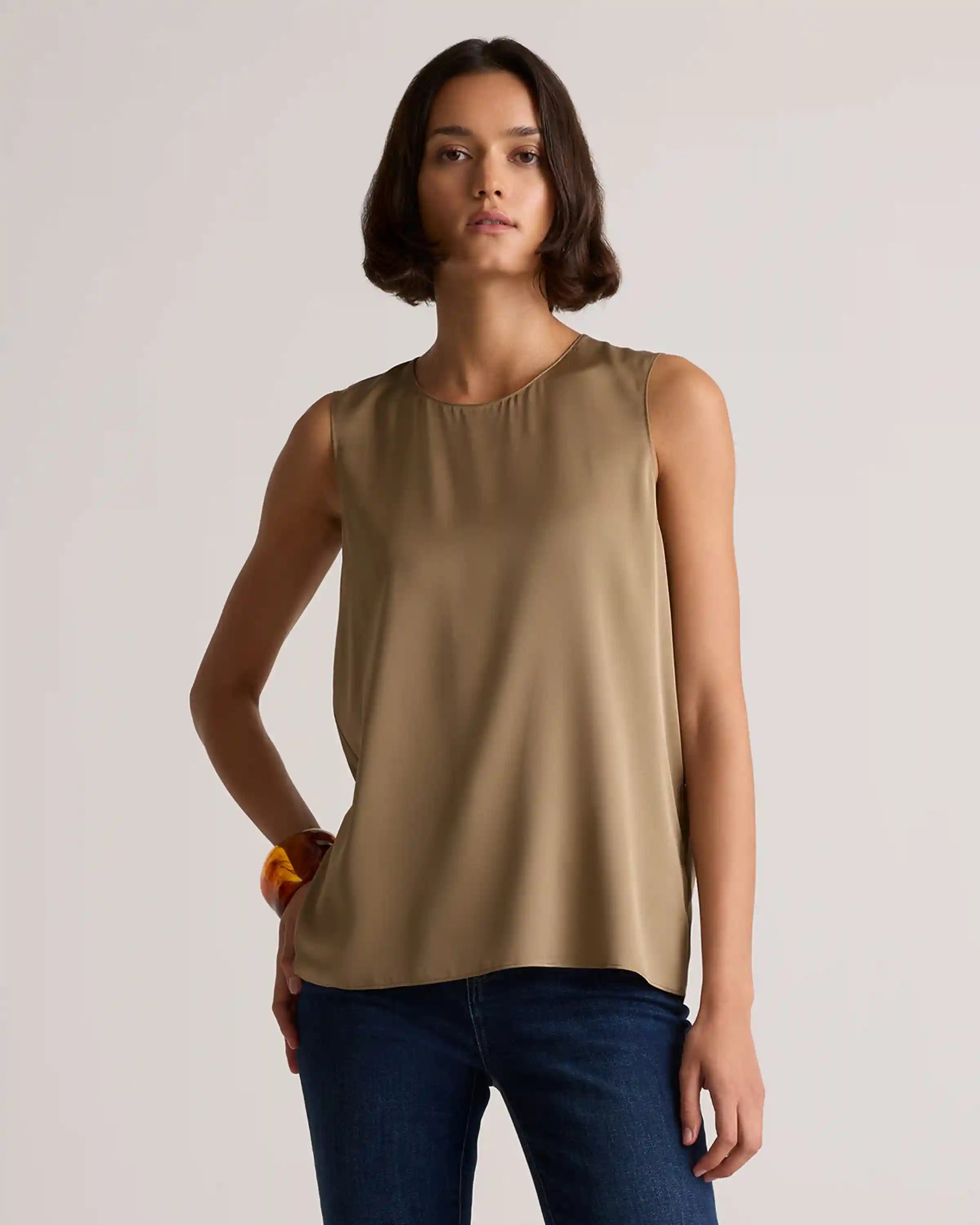 Washable Stretch Silk Shell Tank