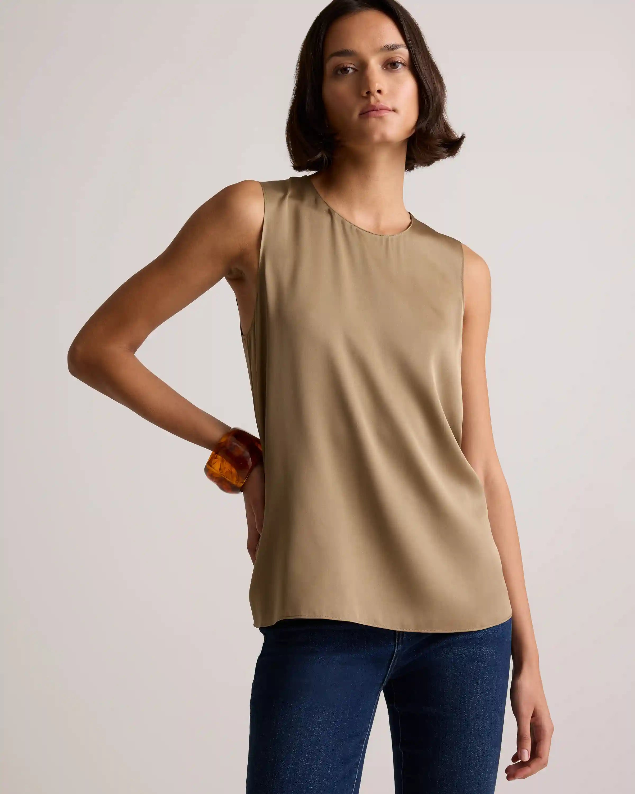 Washable Stretch Silk Shell Tank