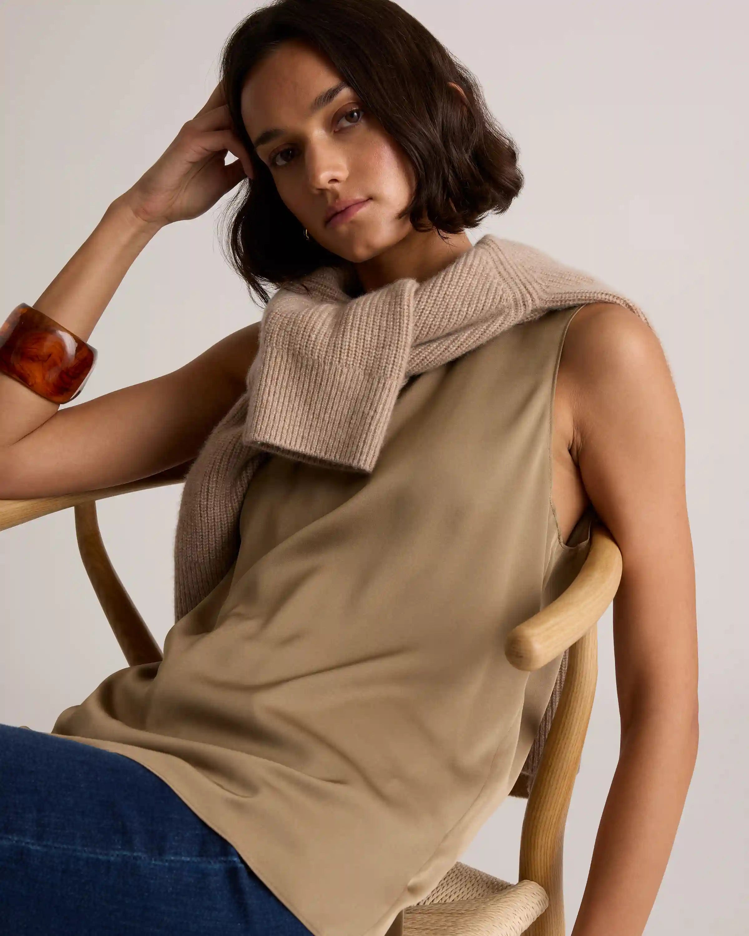 Washable Stretch Silk Shell Tank