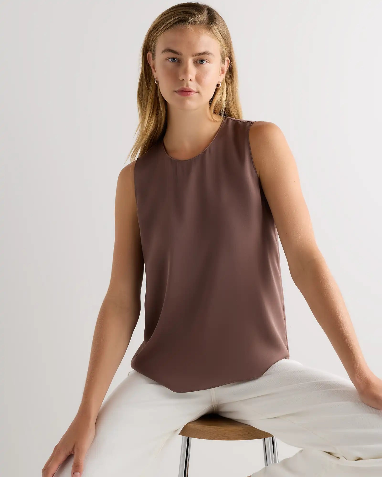 Washable Stretch Silk Shell Tank