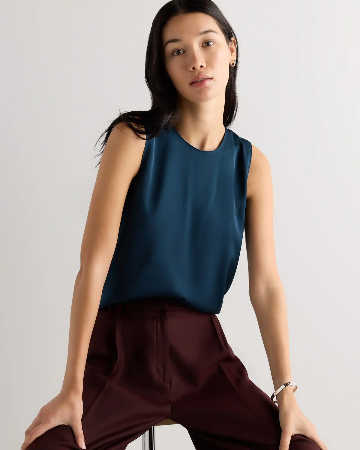 Washable Stretch Silk Shell Tank