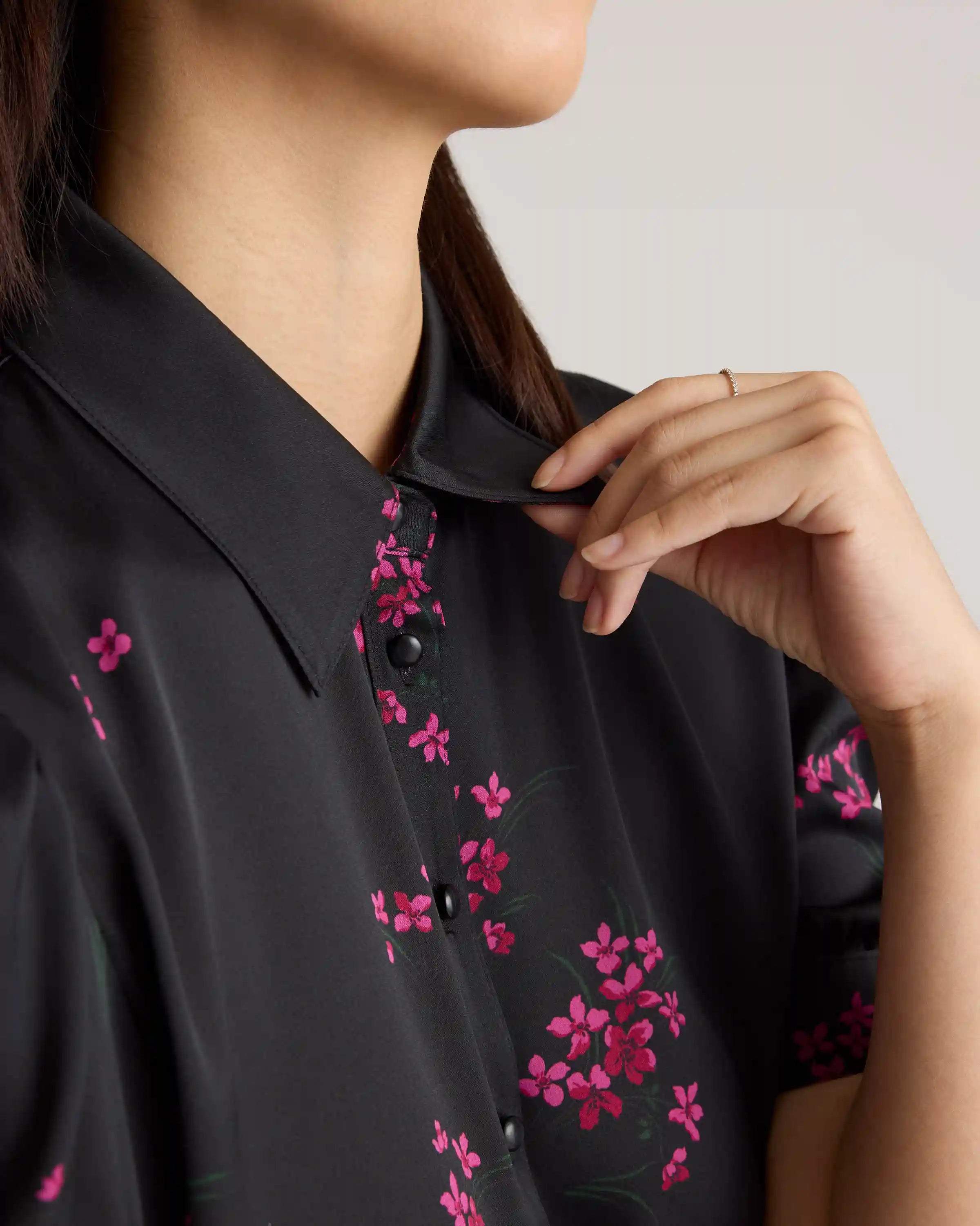 Washable Stretch Silk Puff Sleeve Blouse