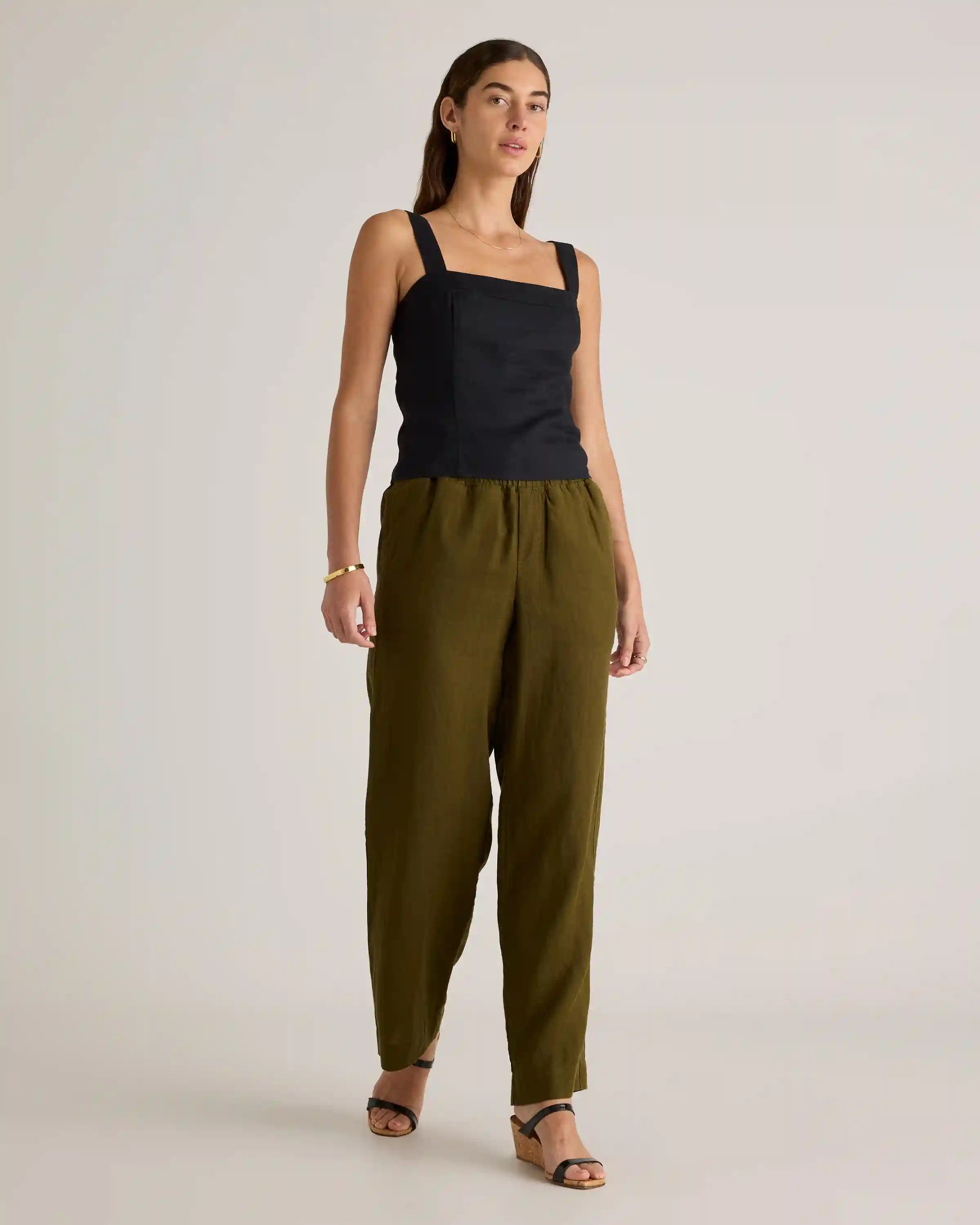 100% European Linen Fitted Tank