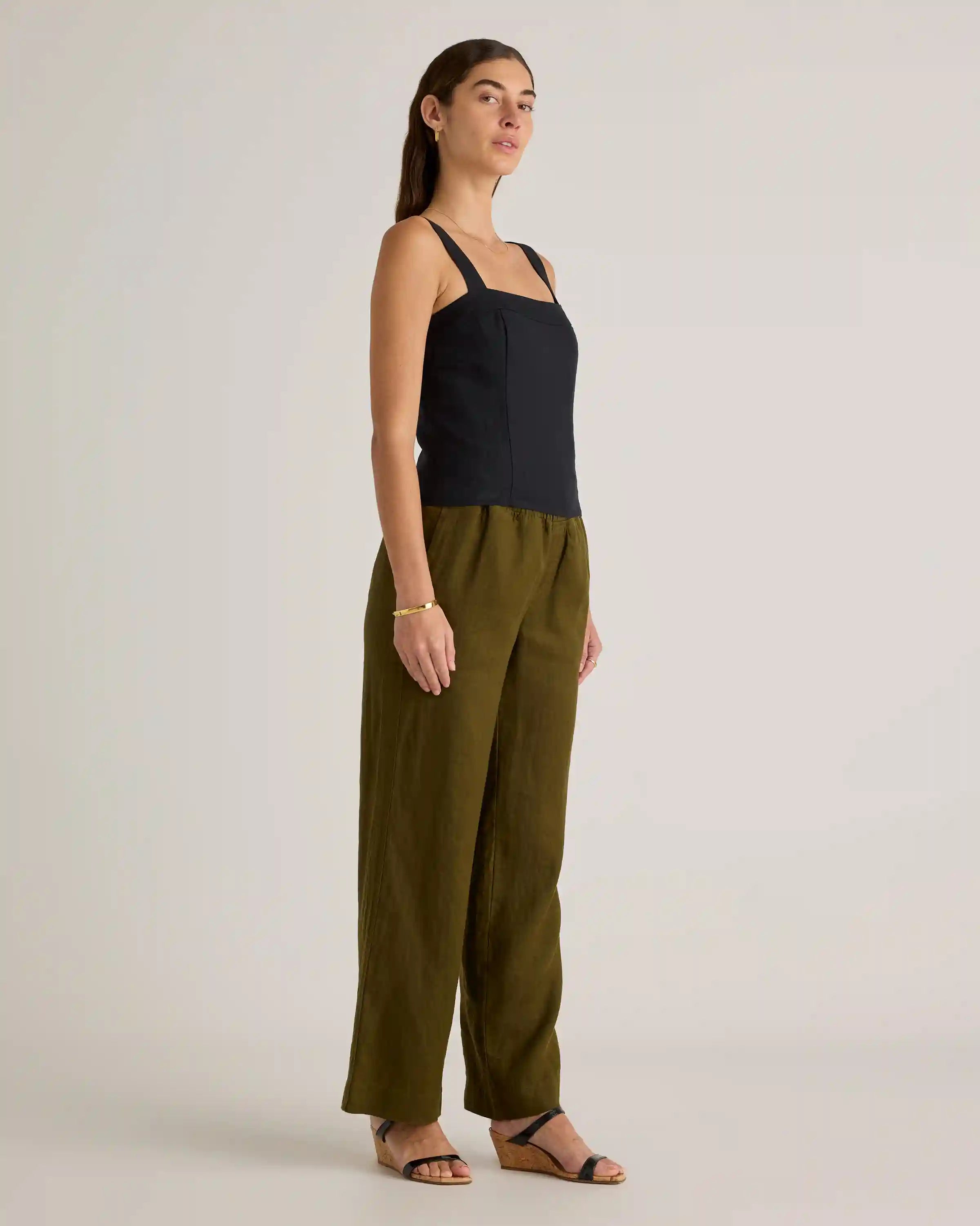 100% European Linen Fitted Tank