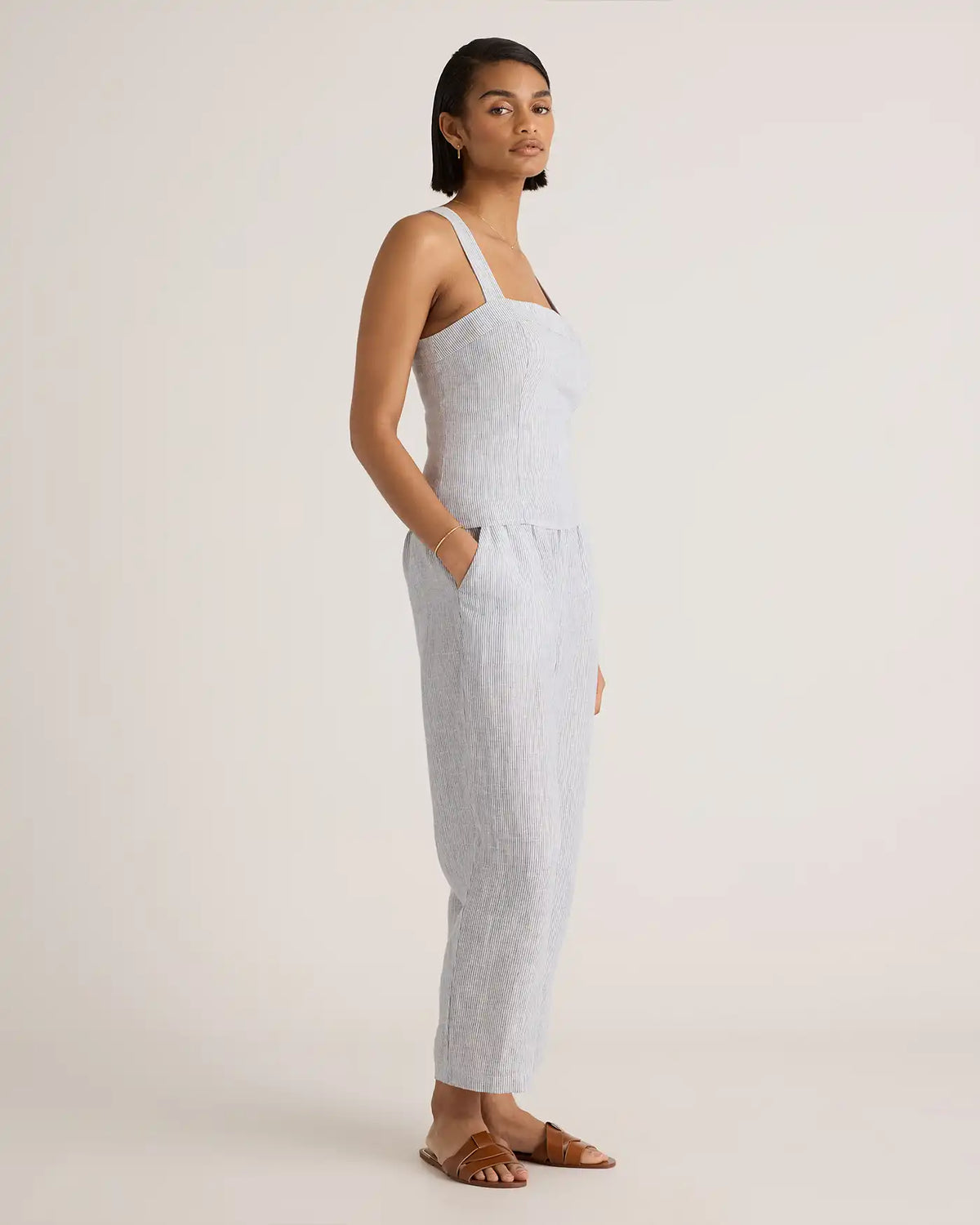 100% European Linen Fitted Tank